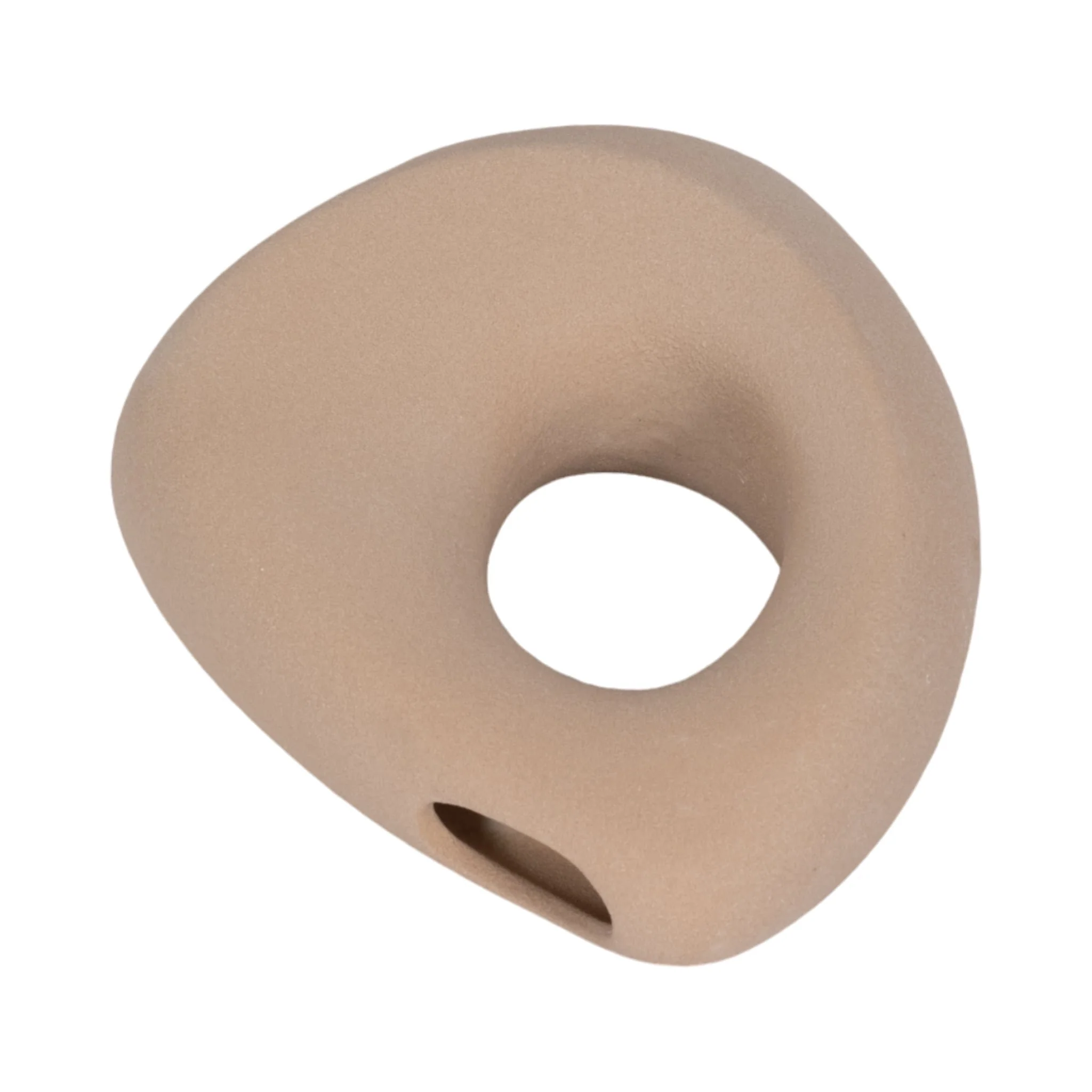 8" Lopsided Open Cut Out Vase Sand Texture, Tan - Image 6