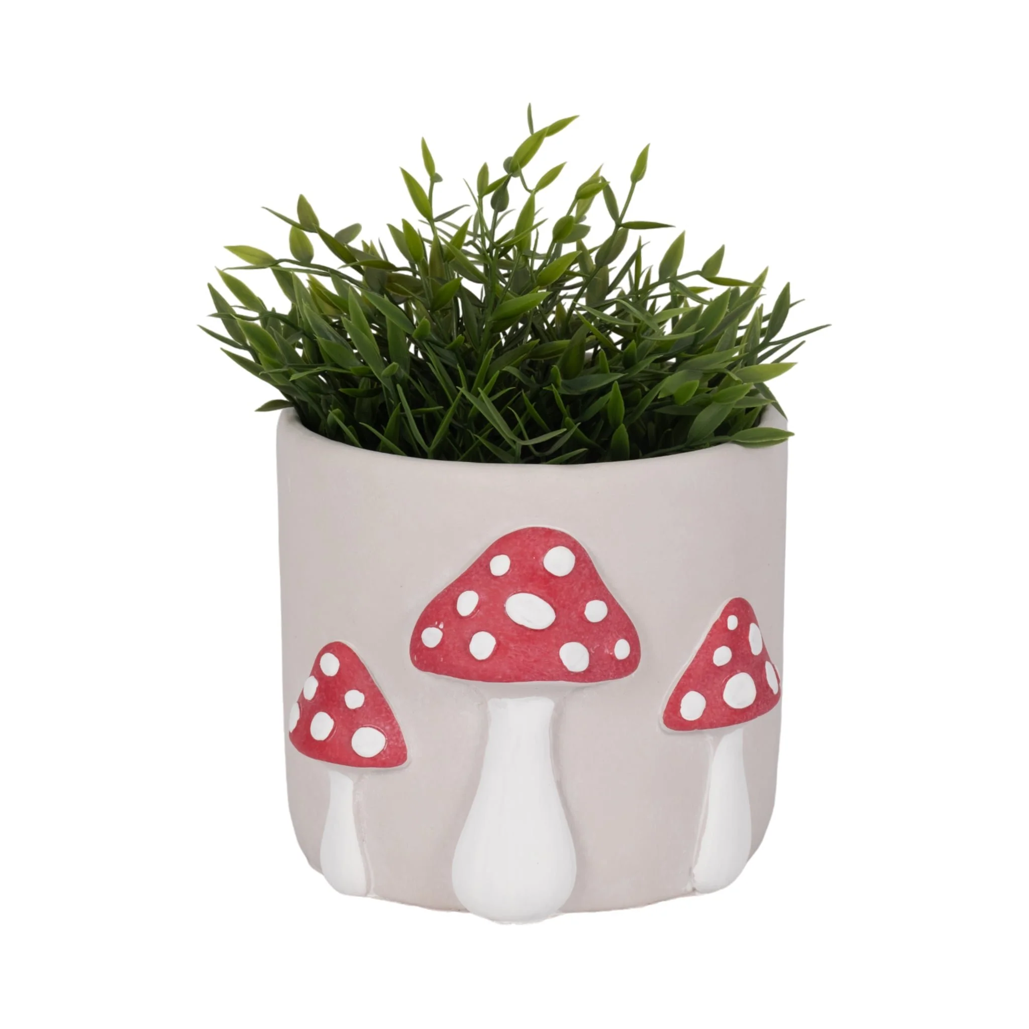 8" Magic Mushroom Applique Planter, Red/white - Image 2