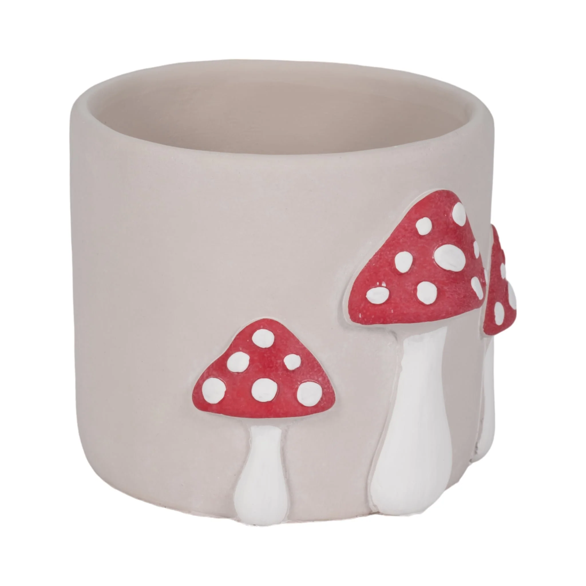 8" Magic Mushroom Applique Planter, Red/white - Image 3