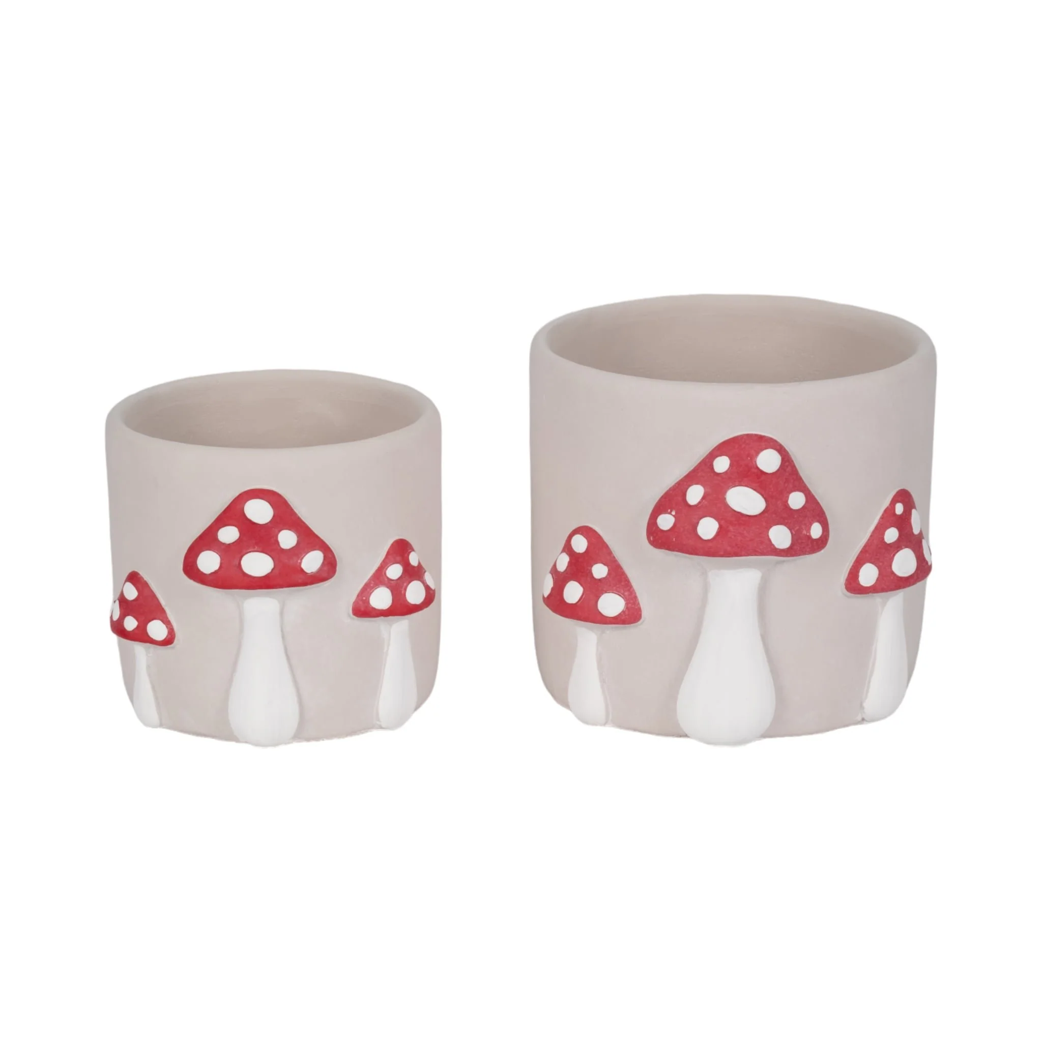 8" Magic Mushroom Applique Planter, Red/white - Image 8