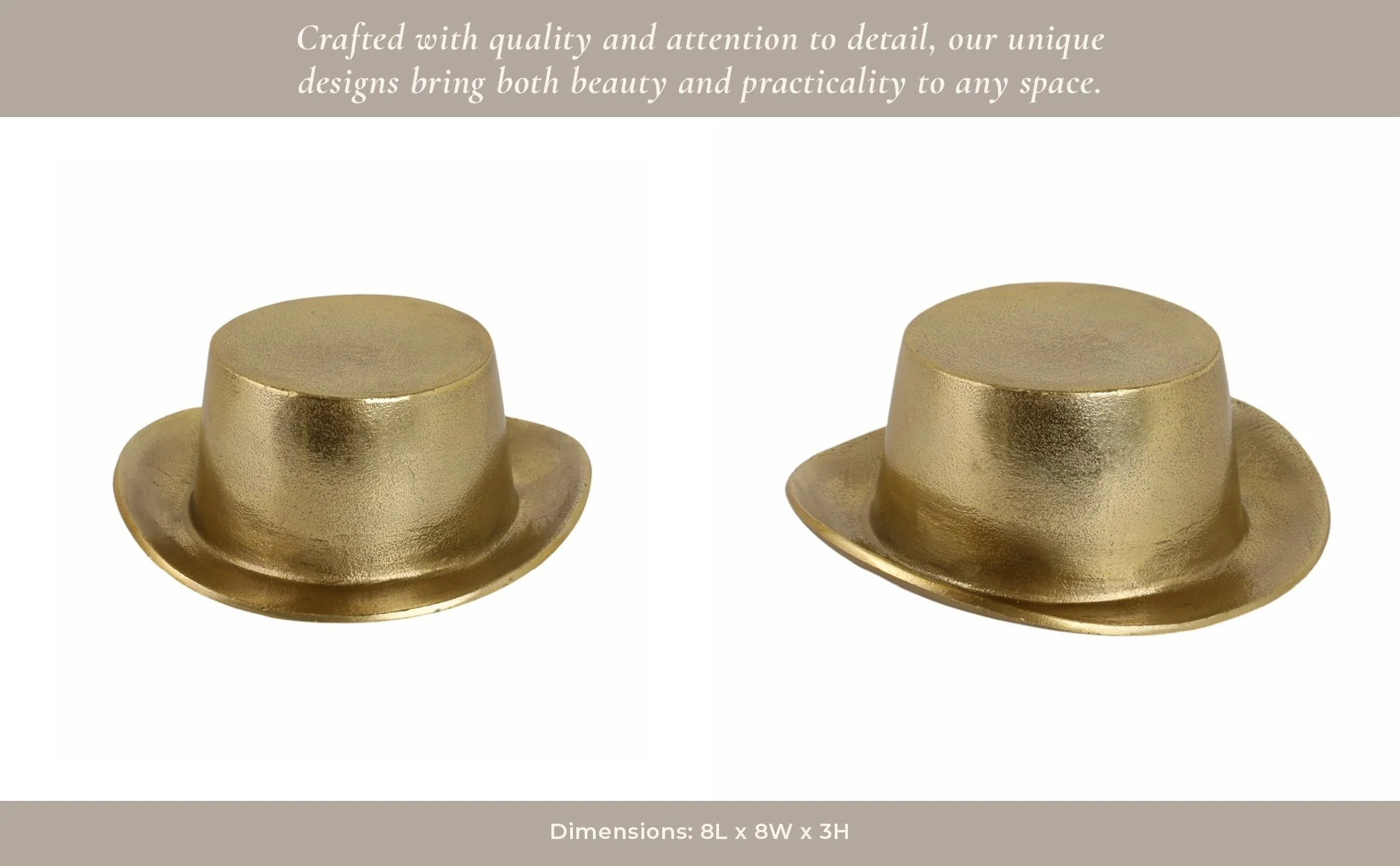 8" Metal Top Hat, Gold - Image 13