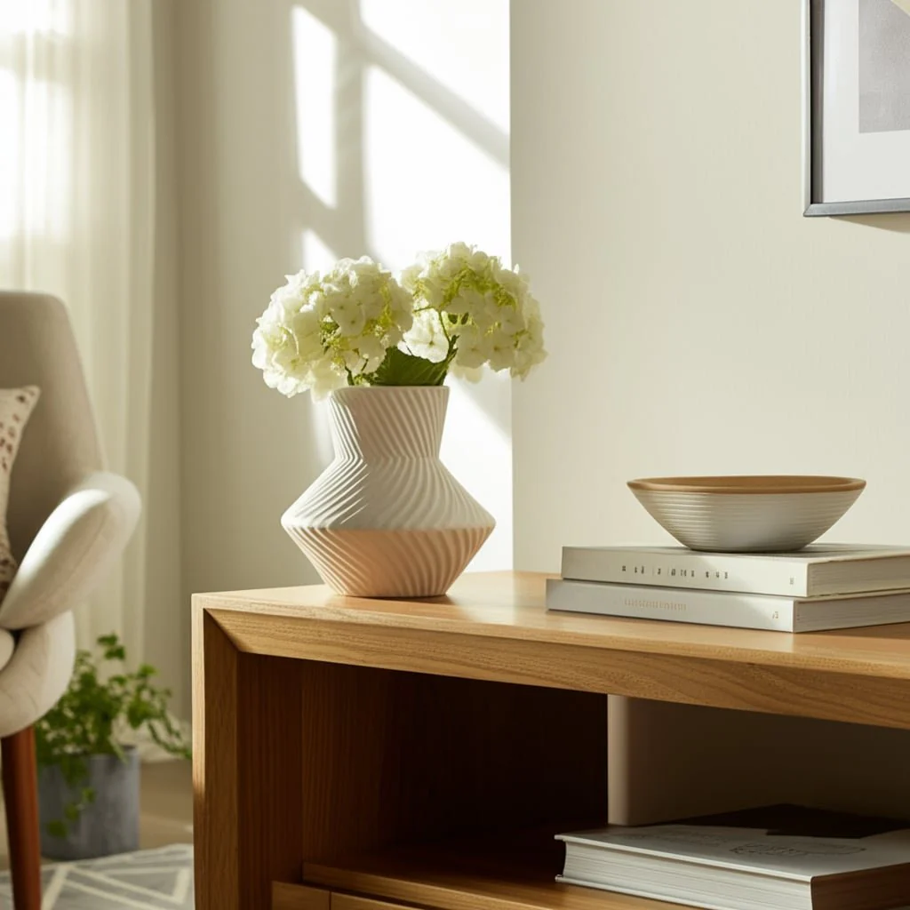 8" Modern Totem Vase, White - Image 10