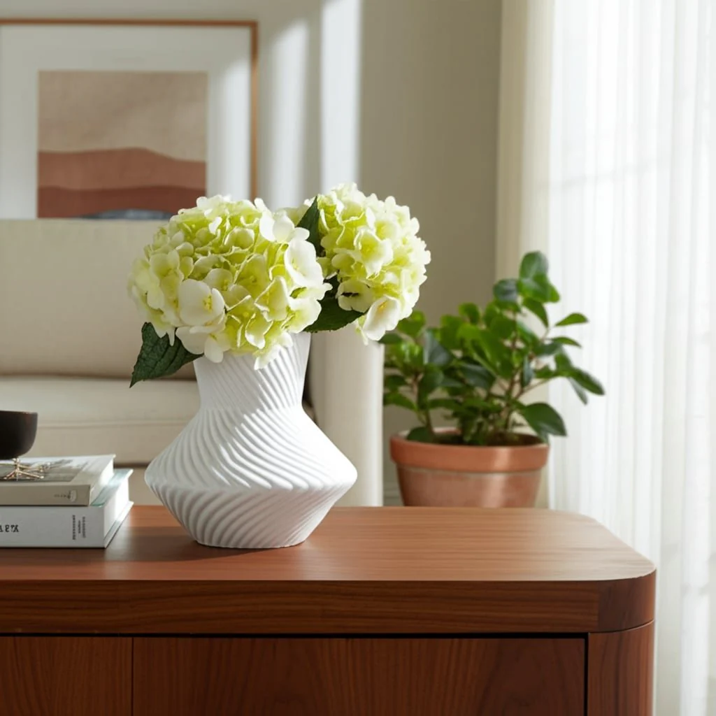 8" Modern Totem Vase, White - Image 11