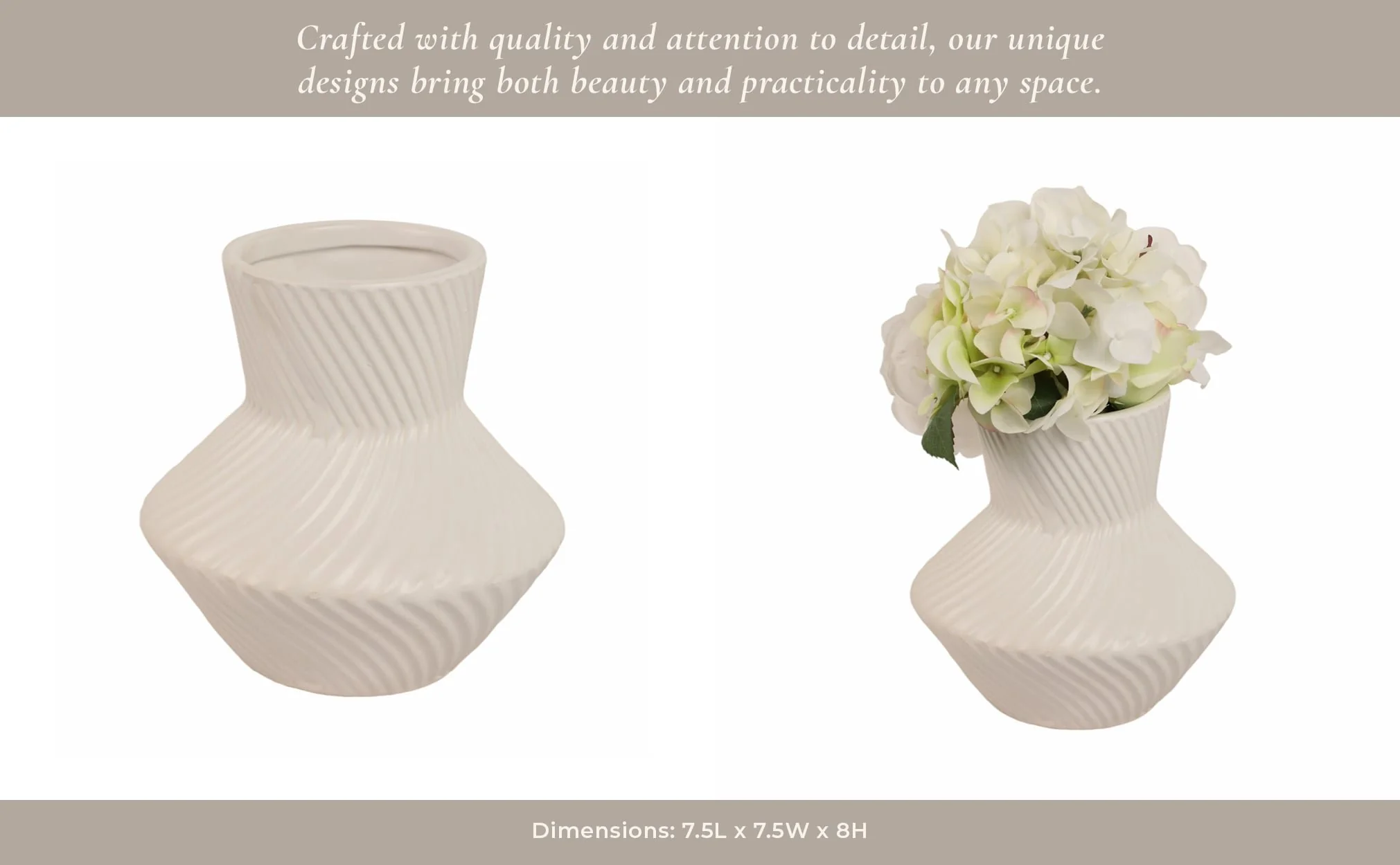 8" Modern Totem Vase, White - Image 14