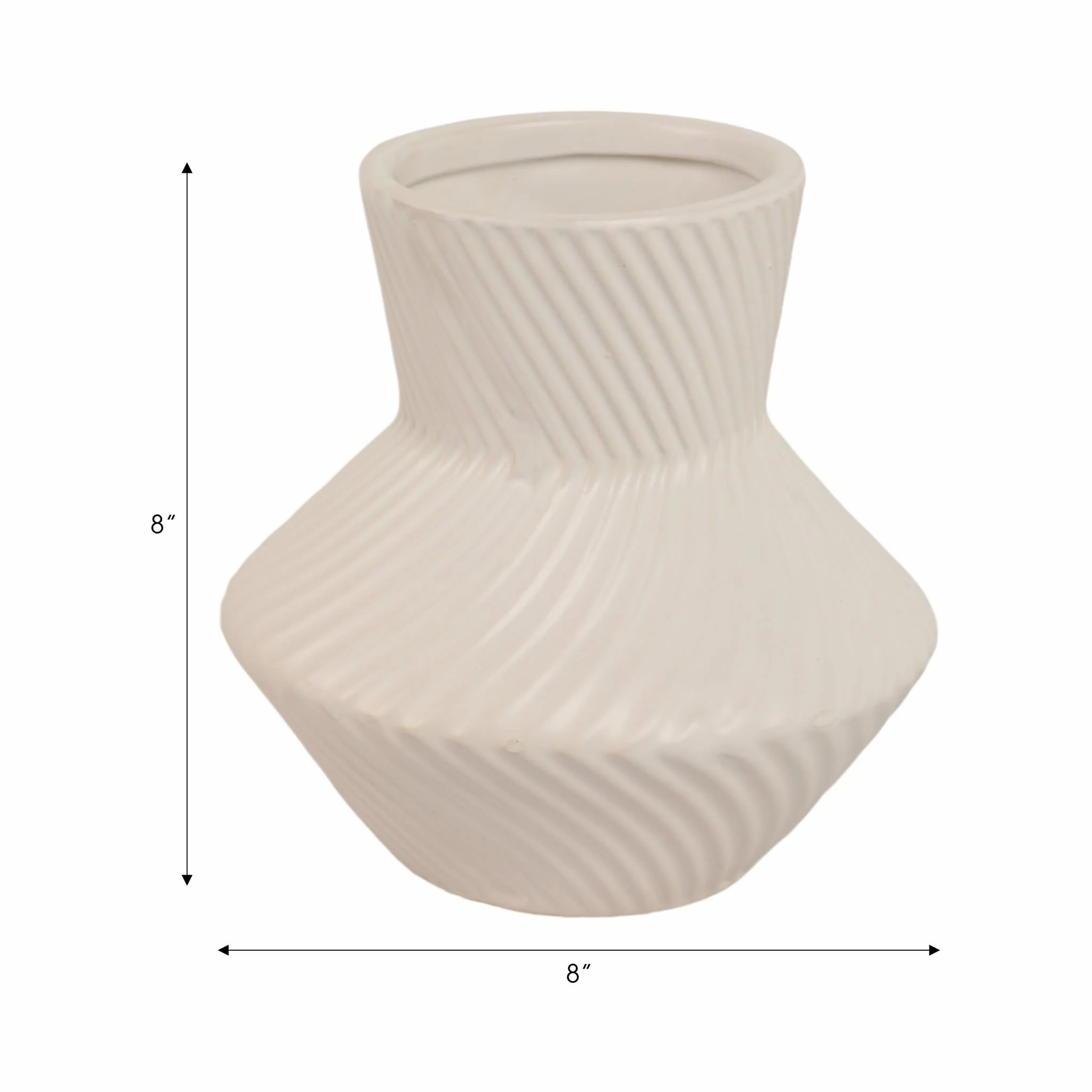 8" Modern Totem Vase, White - Image 8