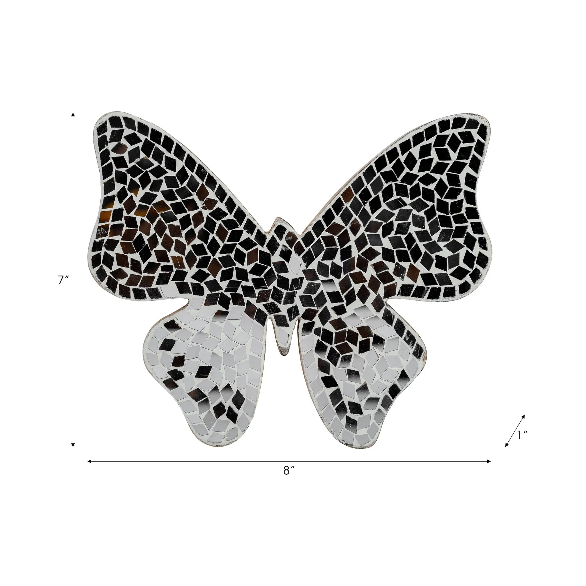 8" Mosaic Butterfly, White - Image 9