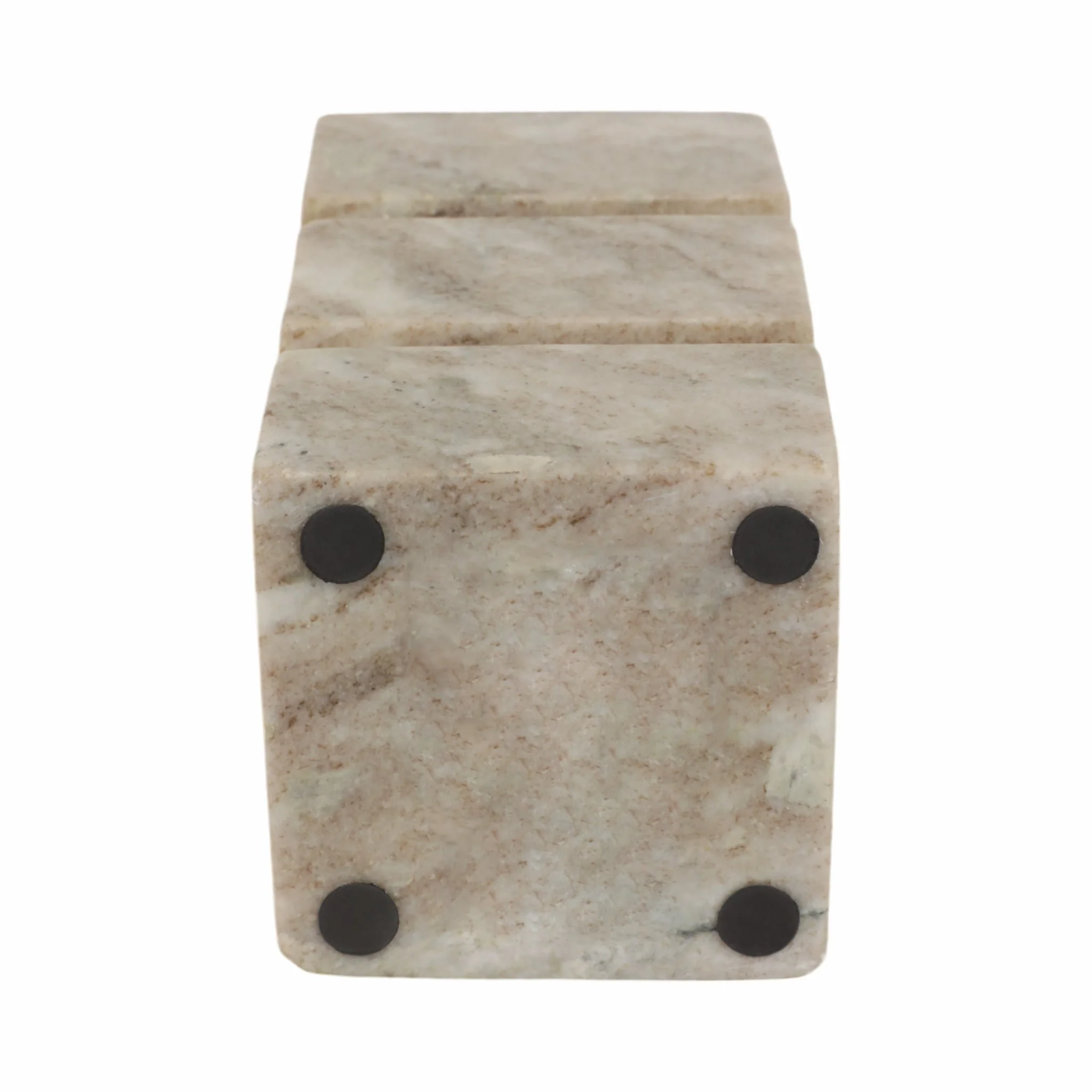 8" Onyx Marble Stacked Cubes Pillar Candleholder, - Image 8