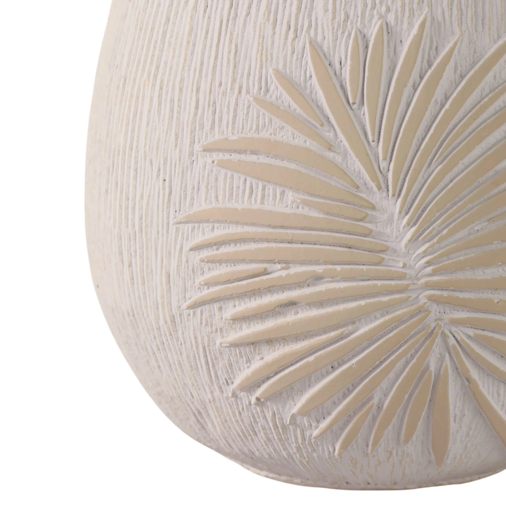 8" Pampas On Rounded Planter, Ivory - Image 5