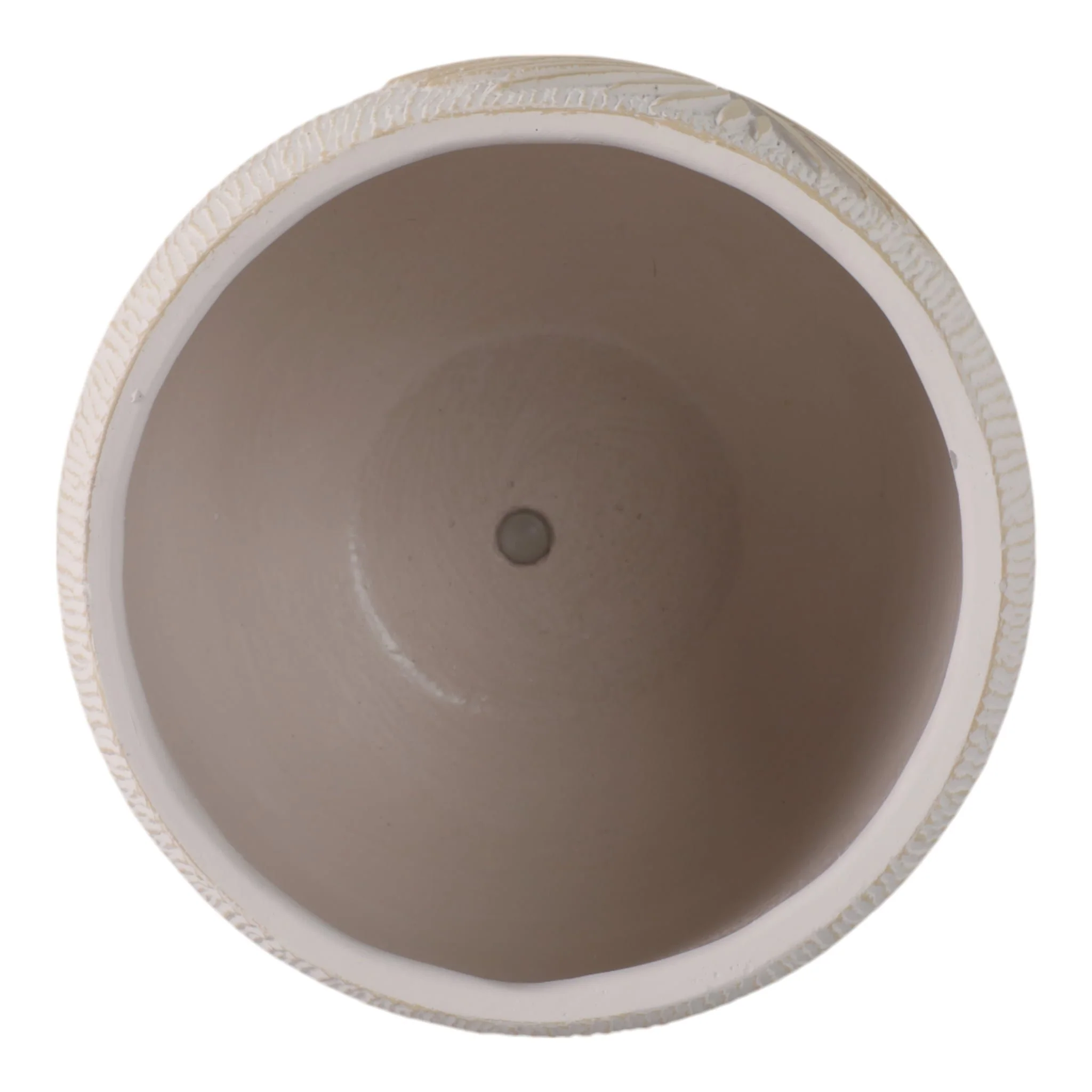 8" Pampas On Rounded Planter, Ivory - Image 6