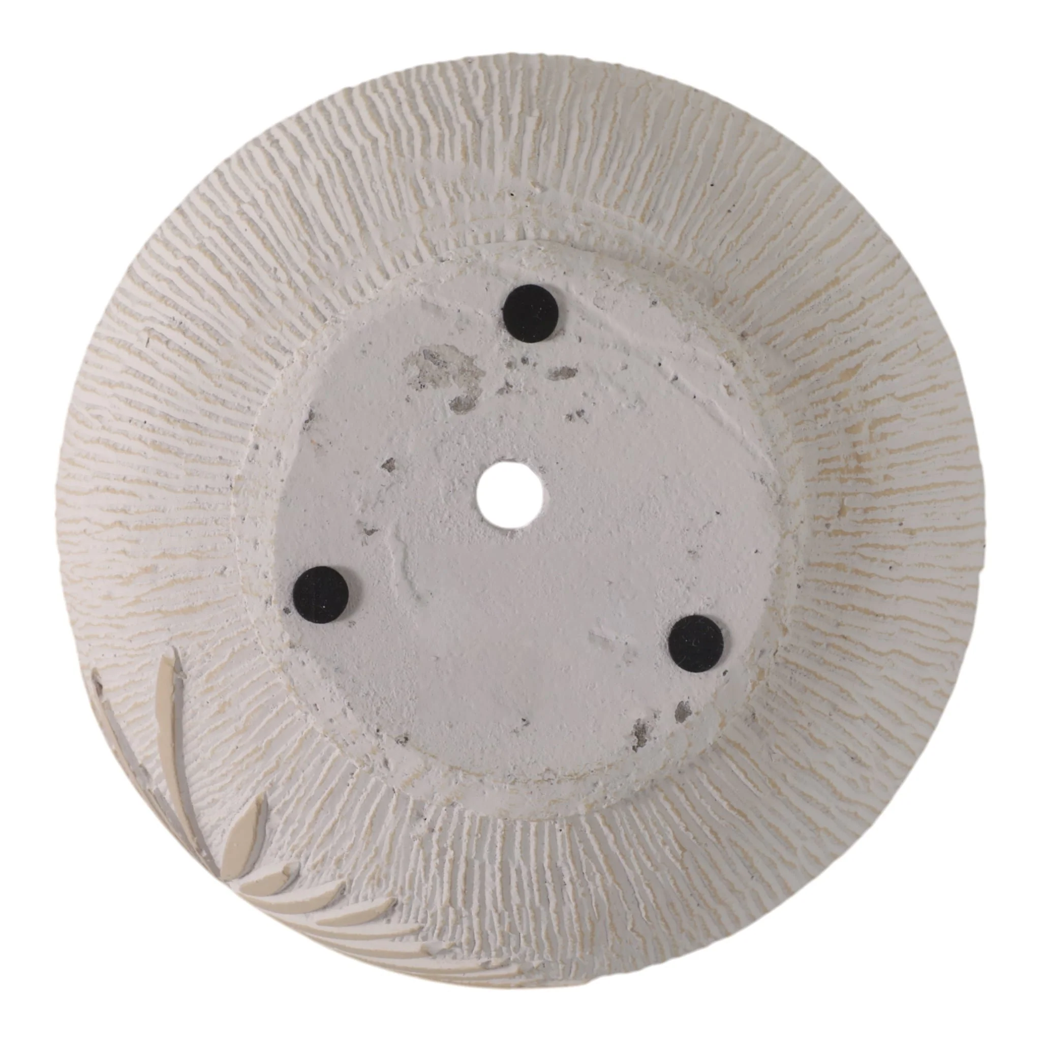 8" Pampas On Rounded Planter, Ivory - Image 7