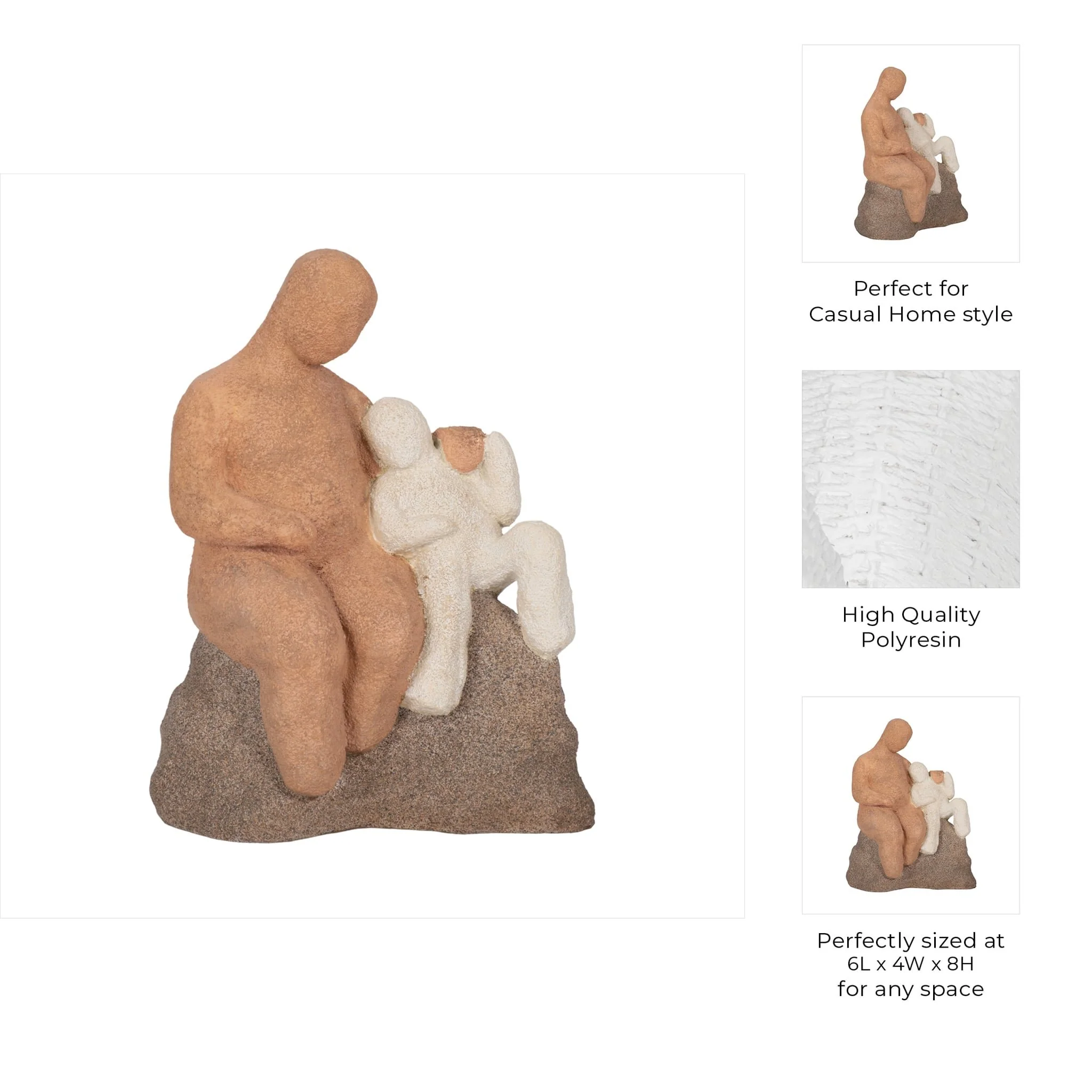 8" Parent And Child On Rock, Multi - Image 9