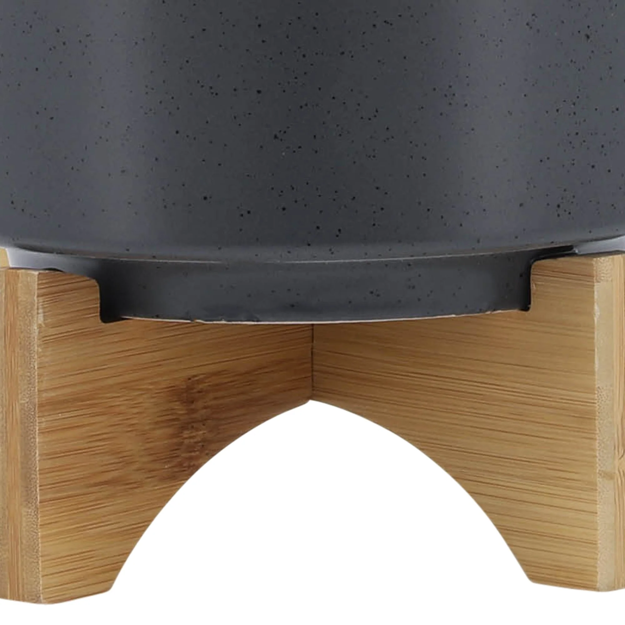 8" Planter W/ Wood Stand, Matte Gray - Image 7