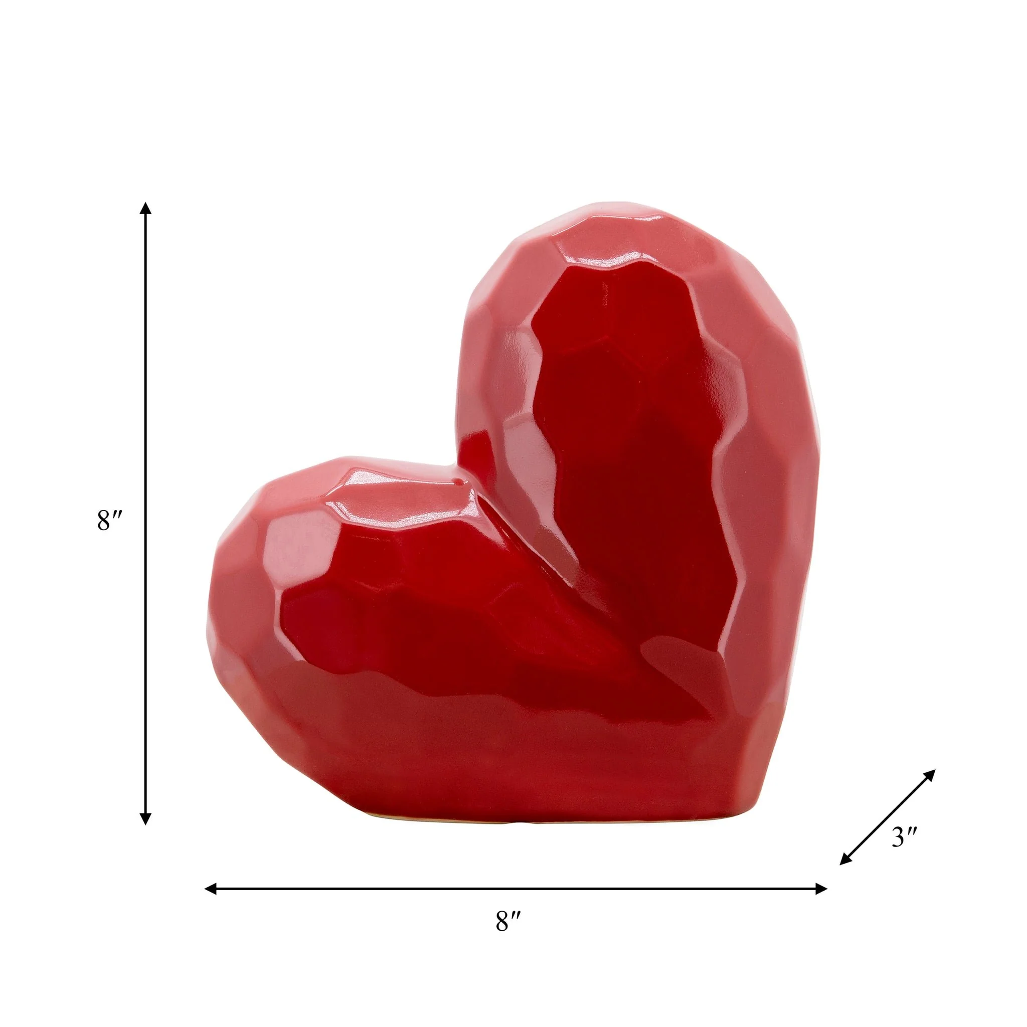 8" Red Heart Table Deco - Image 2