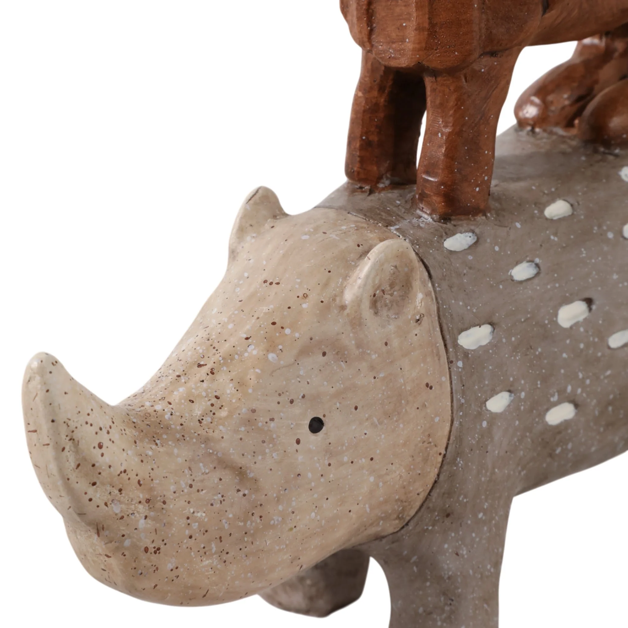 8" Rhino Animal Pyramid, Multi - Image 5