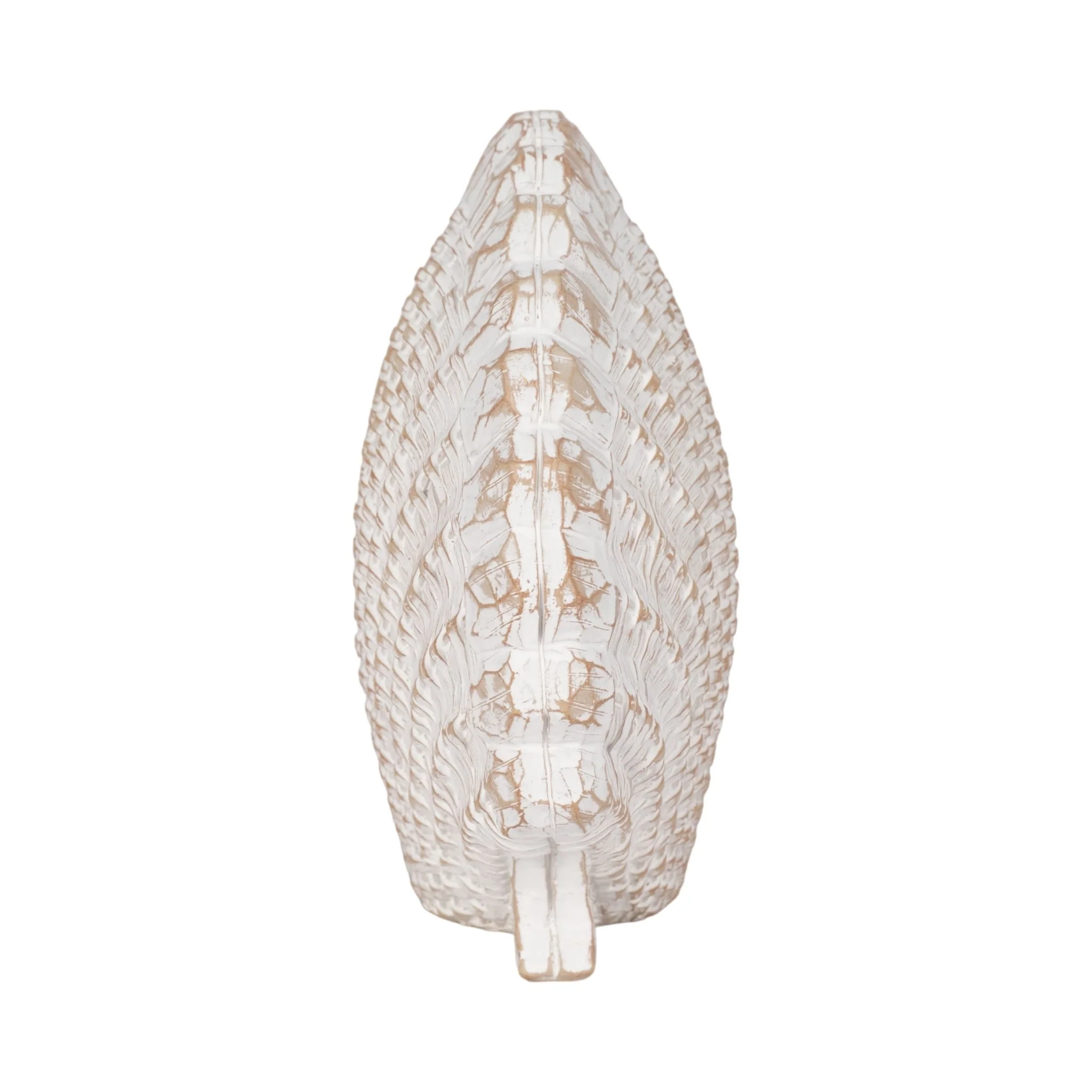8" Sea Scallop Shell Woven Pattern, White - Image 3