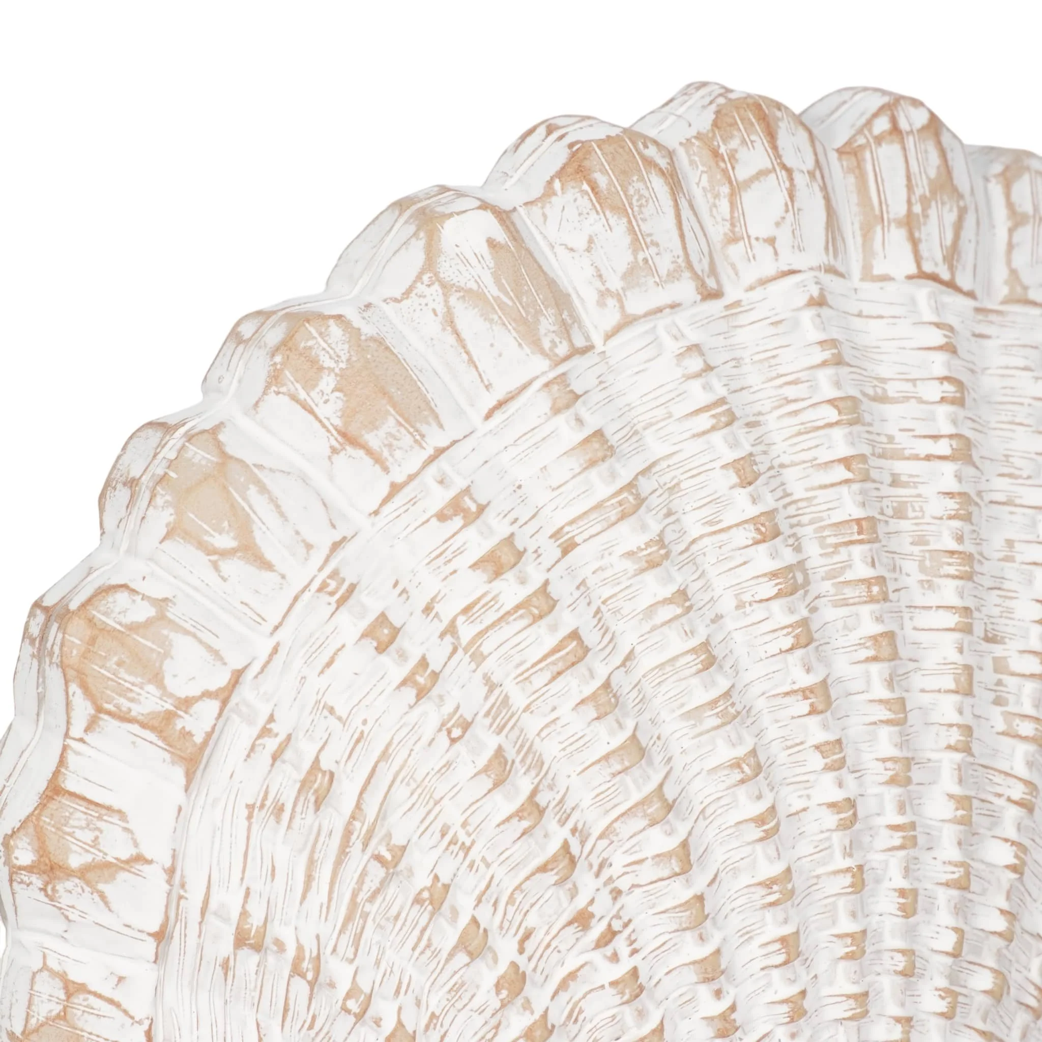 8" Sea Scallop Shell Woven Pattern, White - Image 4