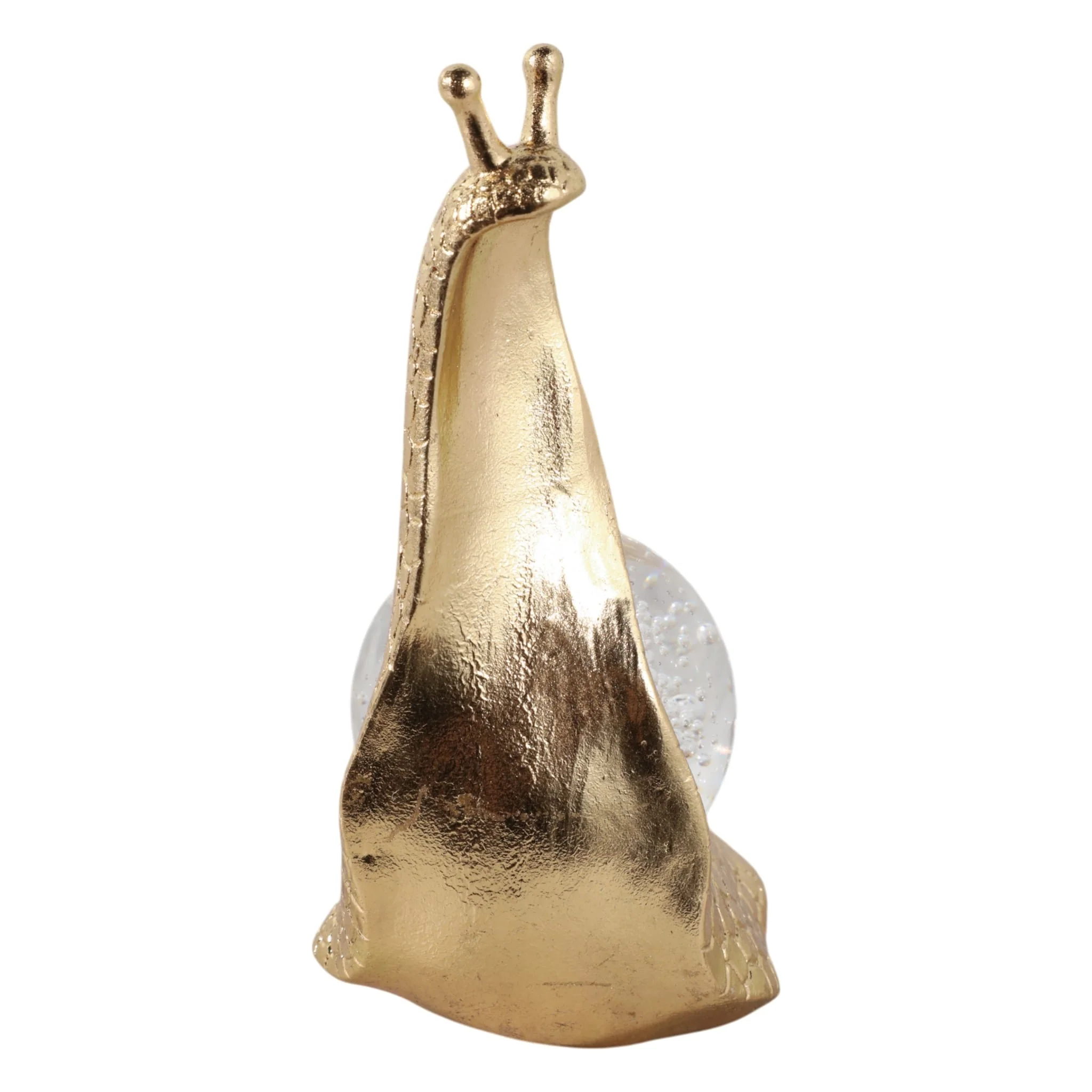 8" Snail With Glass Ball, Gold - Image 3