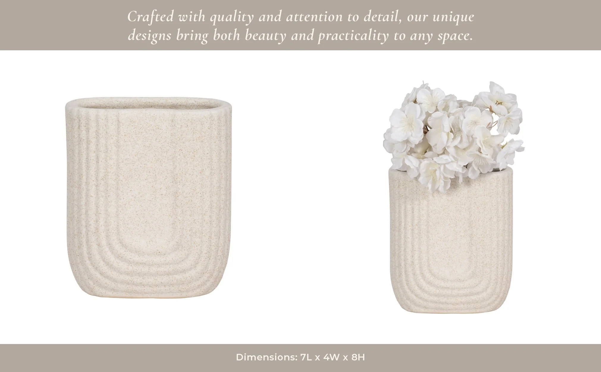 8" Speckled Sand Upside Down Arch, Ivory - Image 13