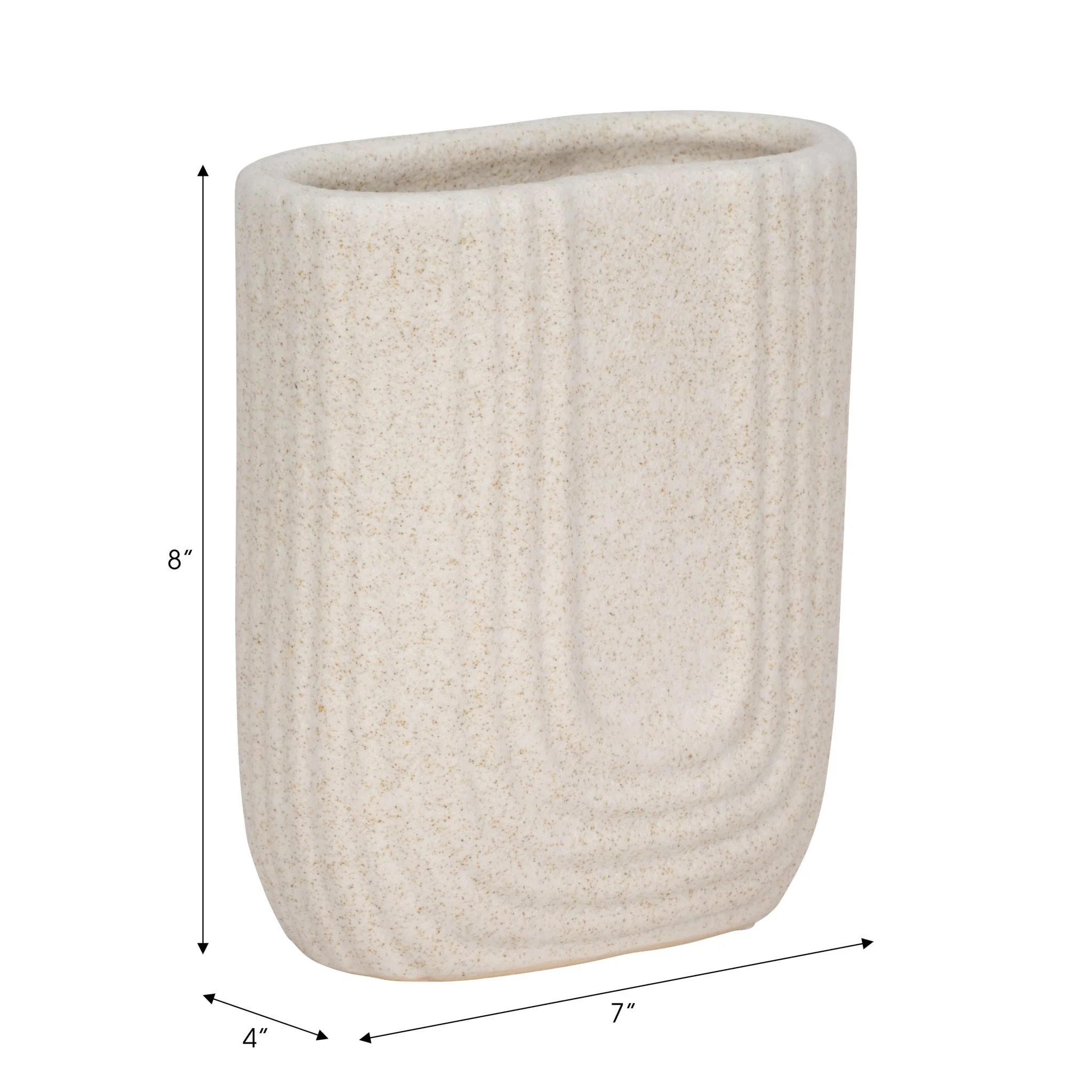 8" Speckled Sand Upside Down Arch, Ivory - Image 8