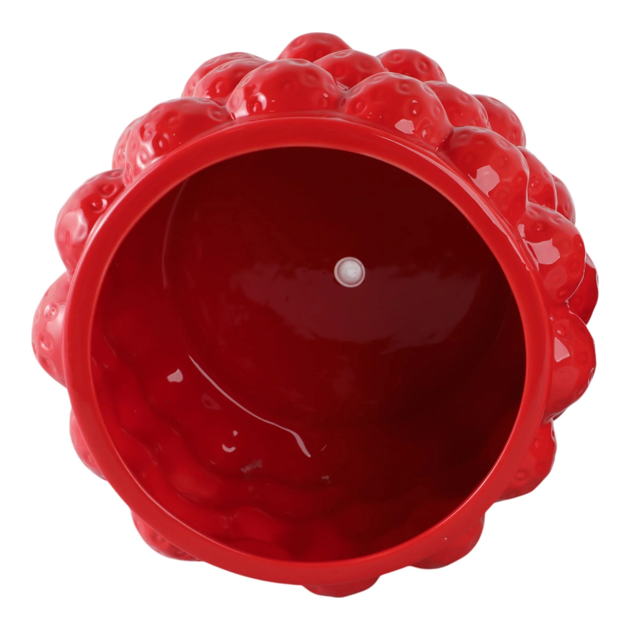 8" Strawberries Flower Pot, Red - Image 4
