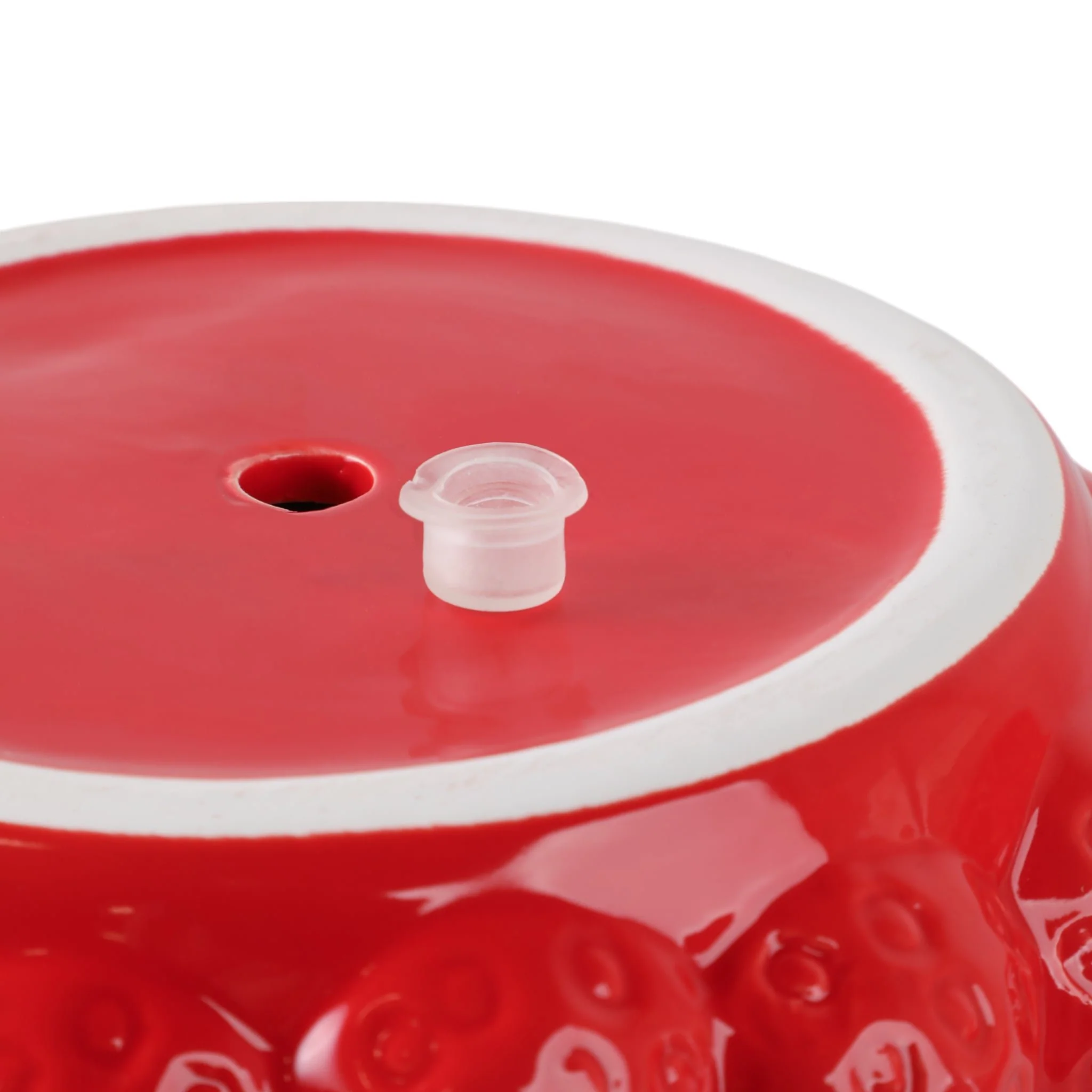 8" Strawberries Flower Pot, Red - Image 6