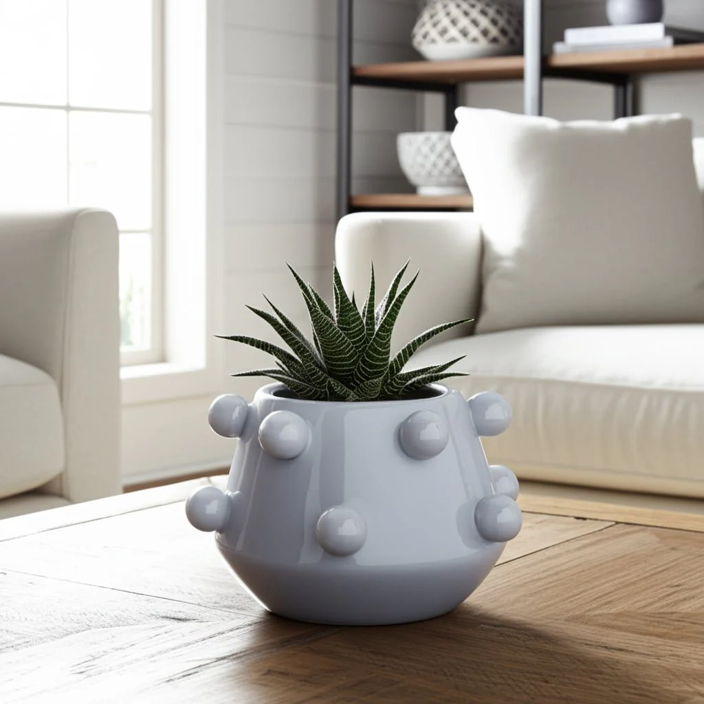 8" Tapered Bubble Planter, White - Image 11