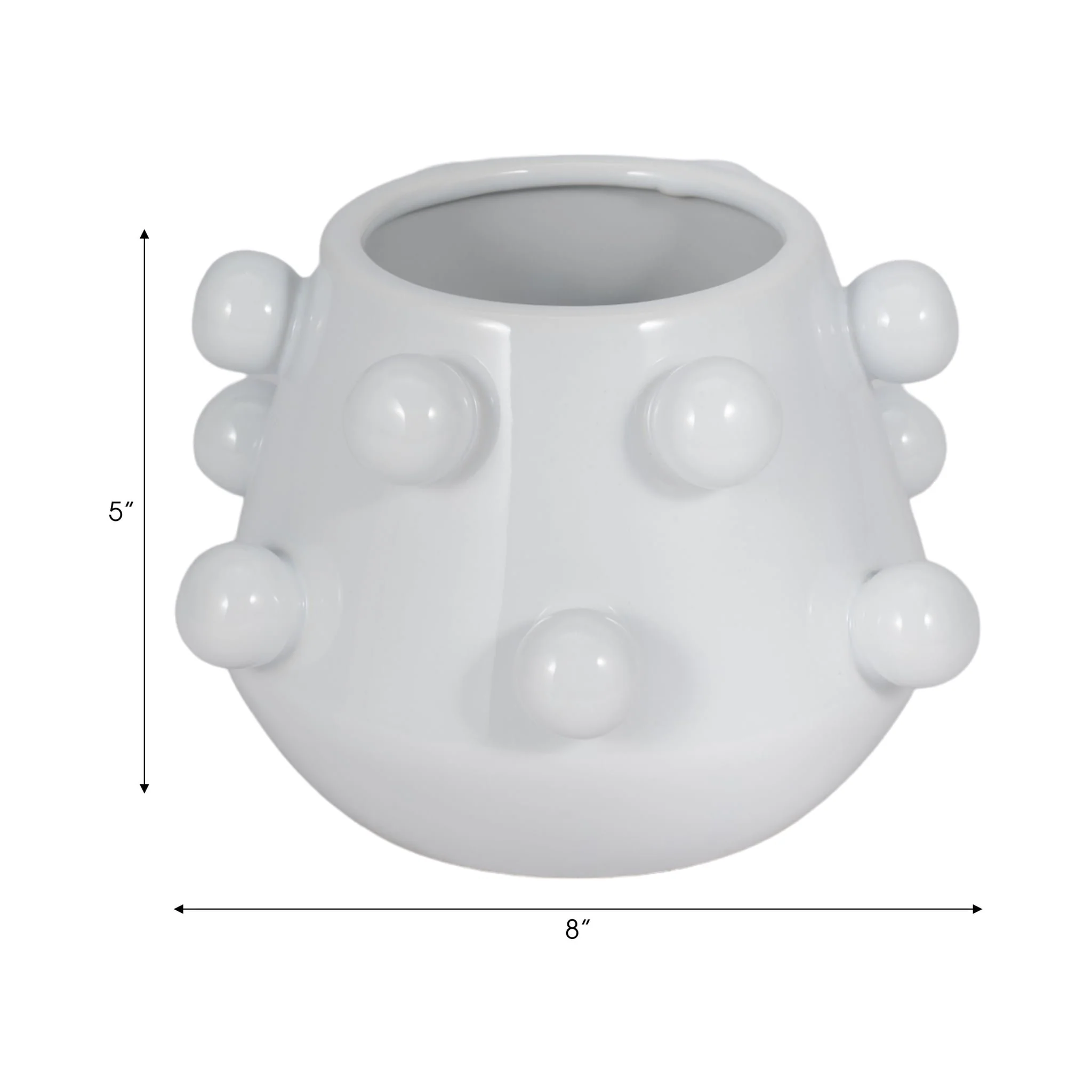 8" Tapered Bubble Planter, White - Image 6