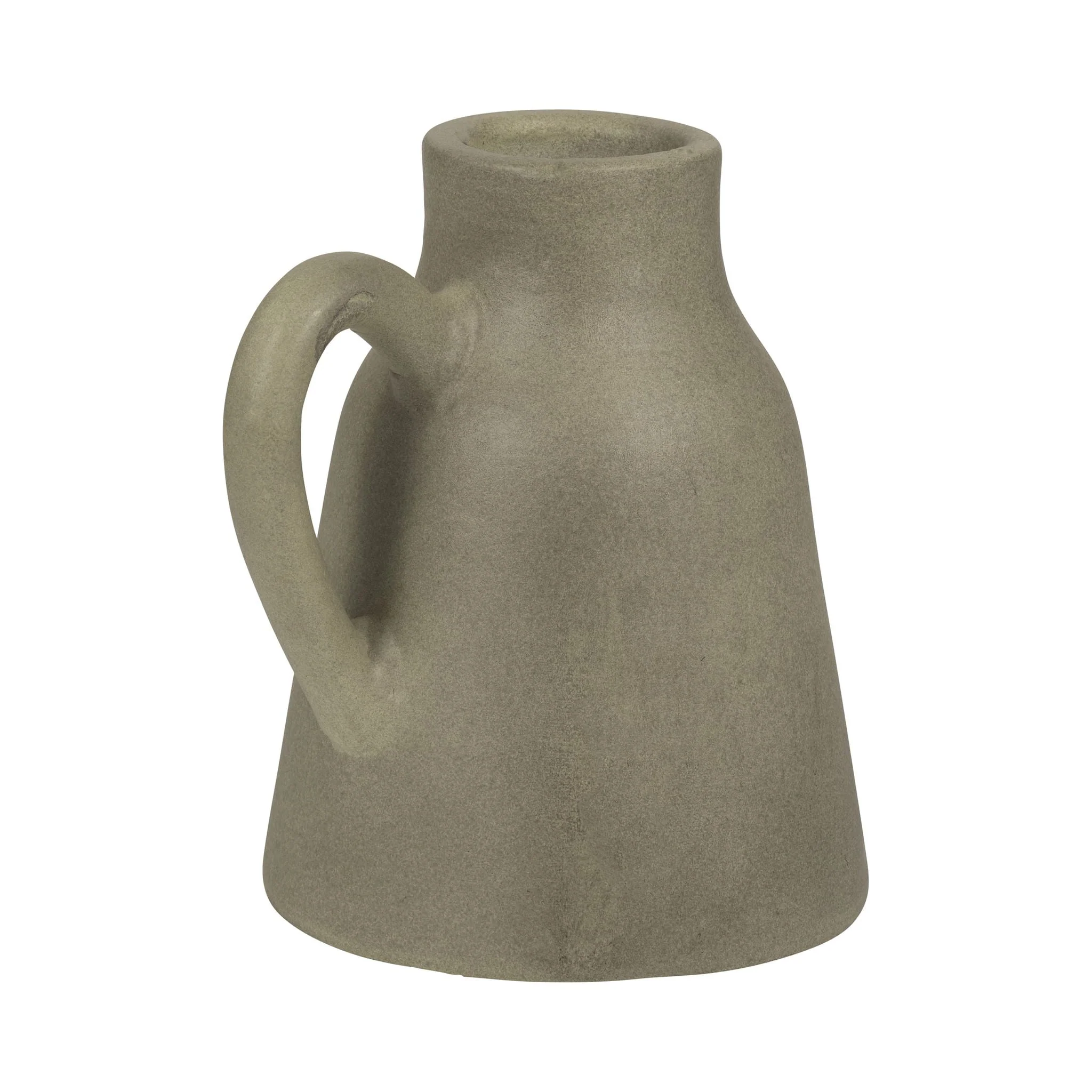 8" Terracotta Vase W/ Handle, Sage Green - Image 2