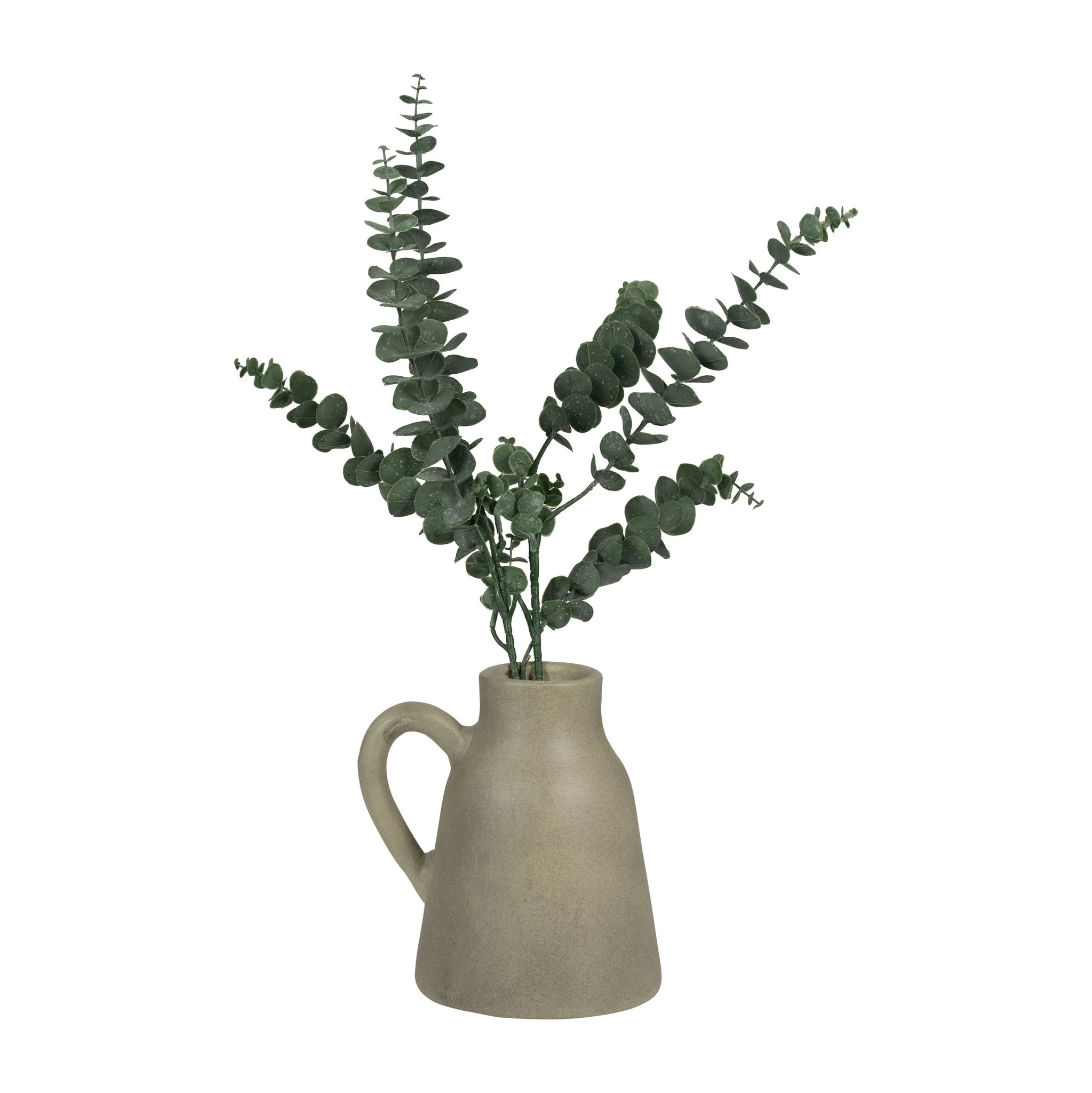 8" Terracotta Vase W/ Handle, Sage Green - Image 4