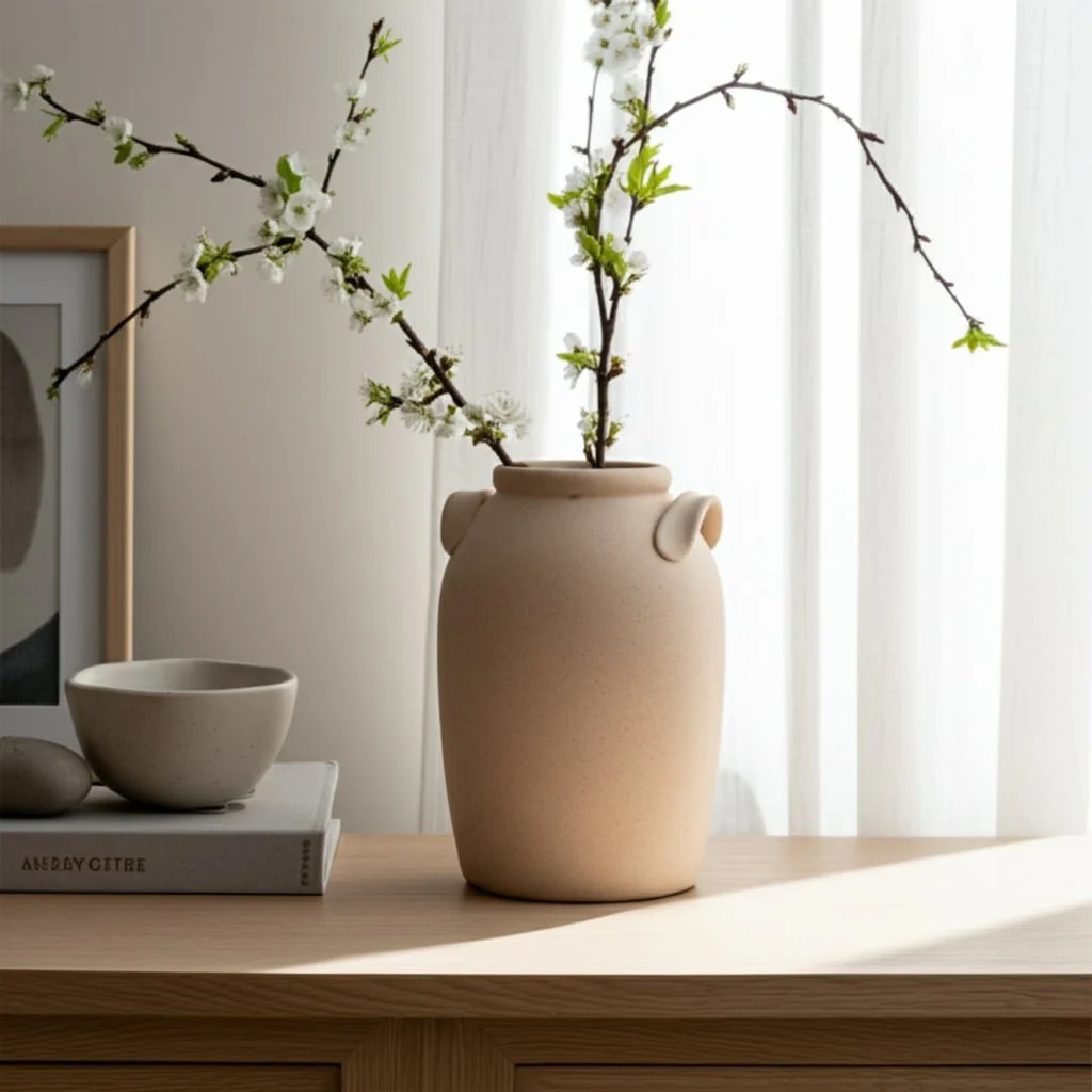 8" Textured Jug With Handles, Sand - Image 10