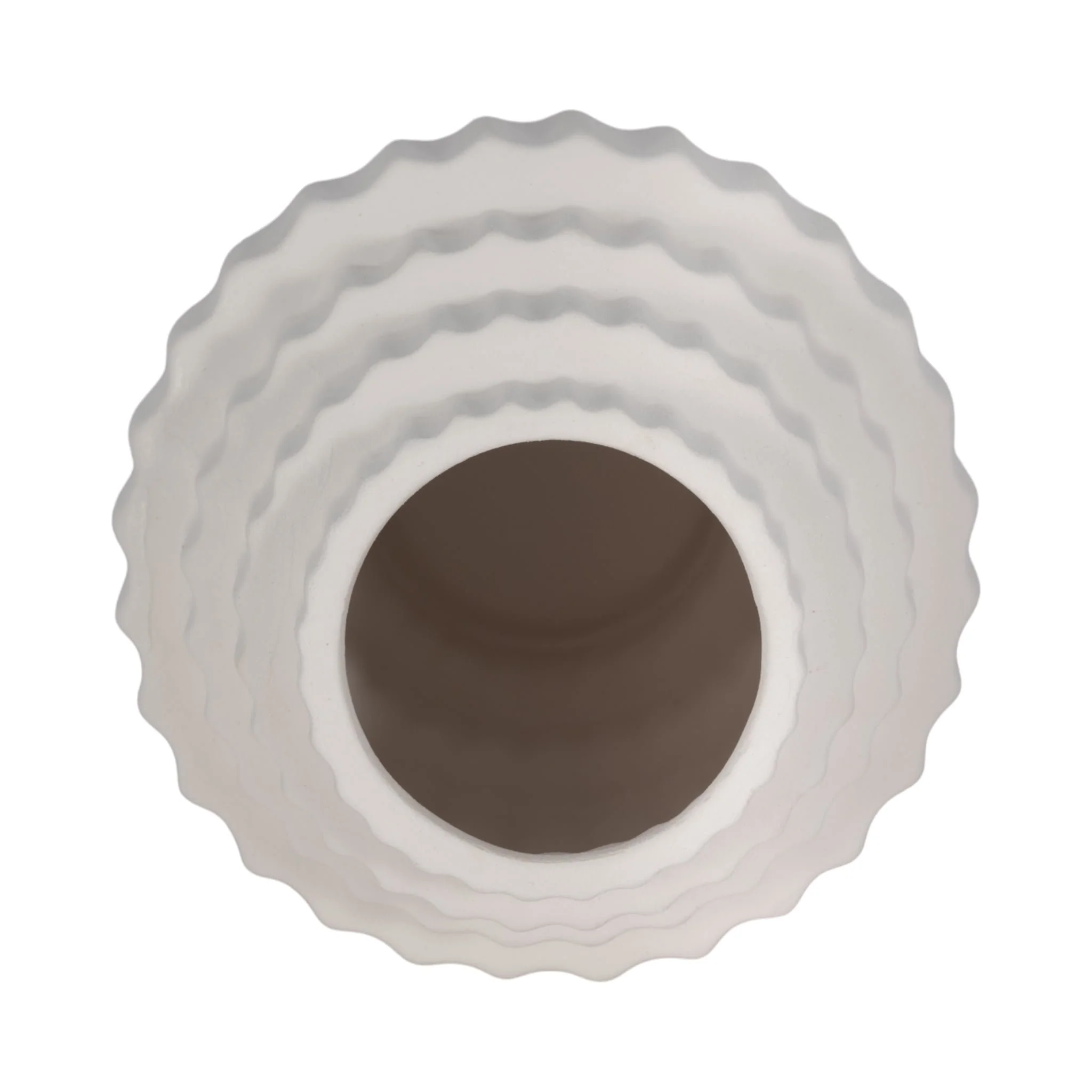 8" Textured Staggered Vase, White - Image 5
