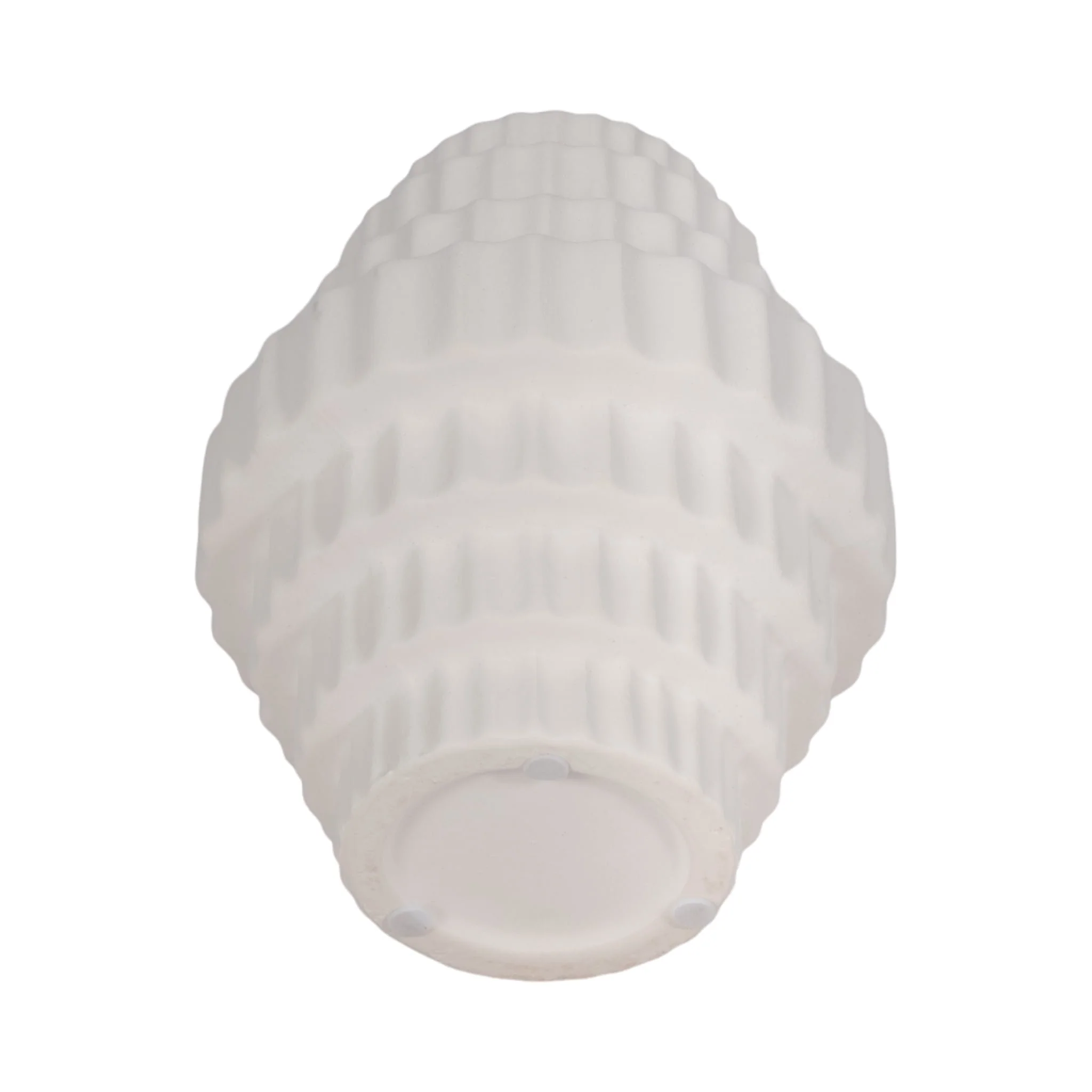 8" Textured Staggered Vase, White - Image 6