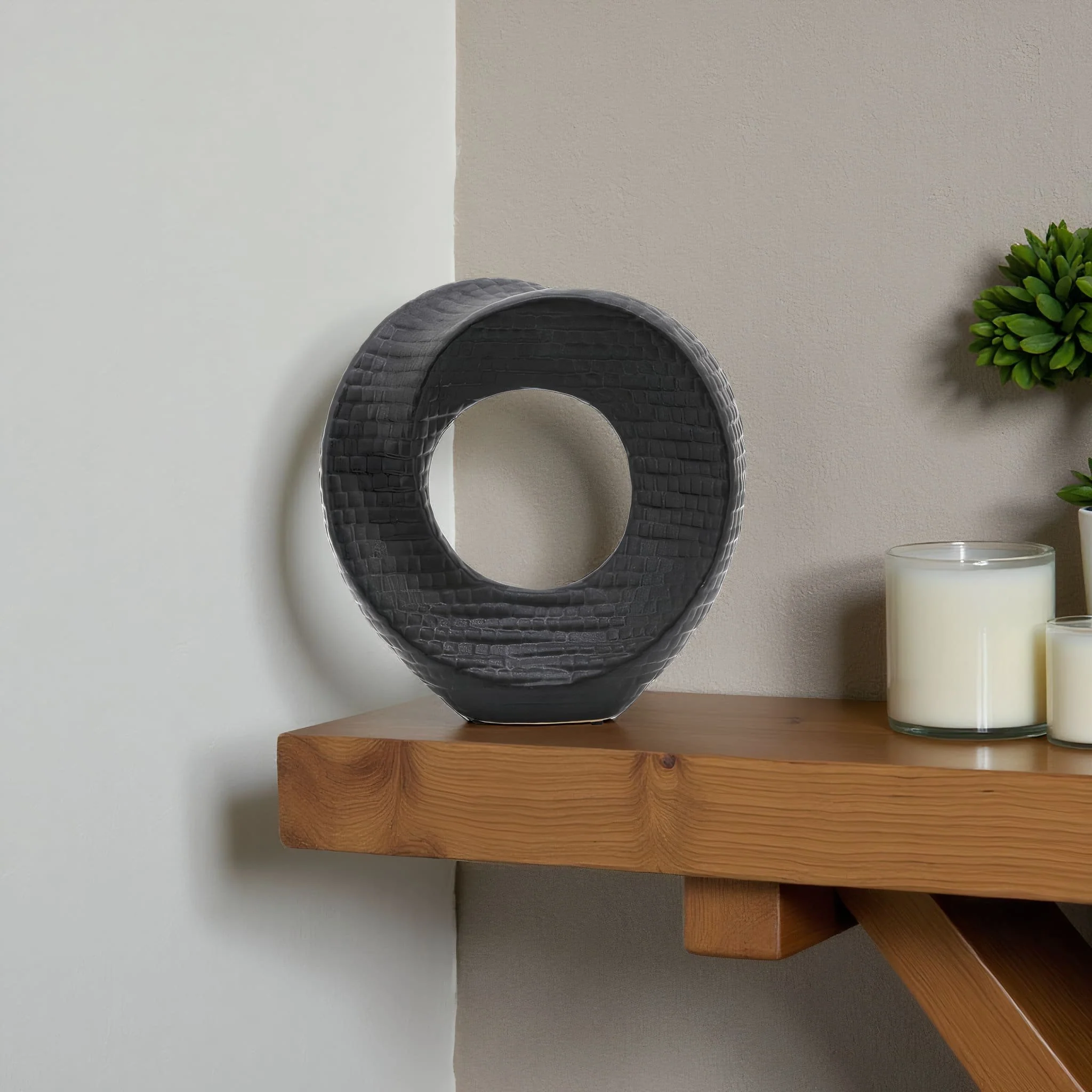 8" Textured Table Top Deco, Black - Image 4