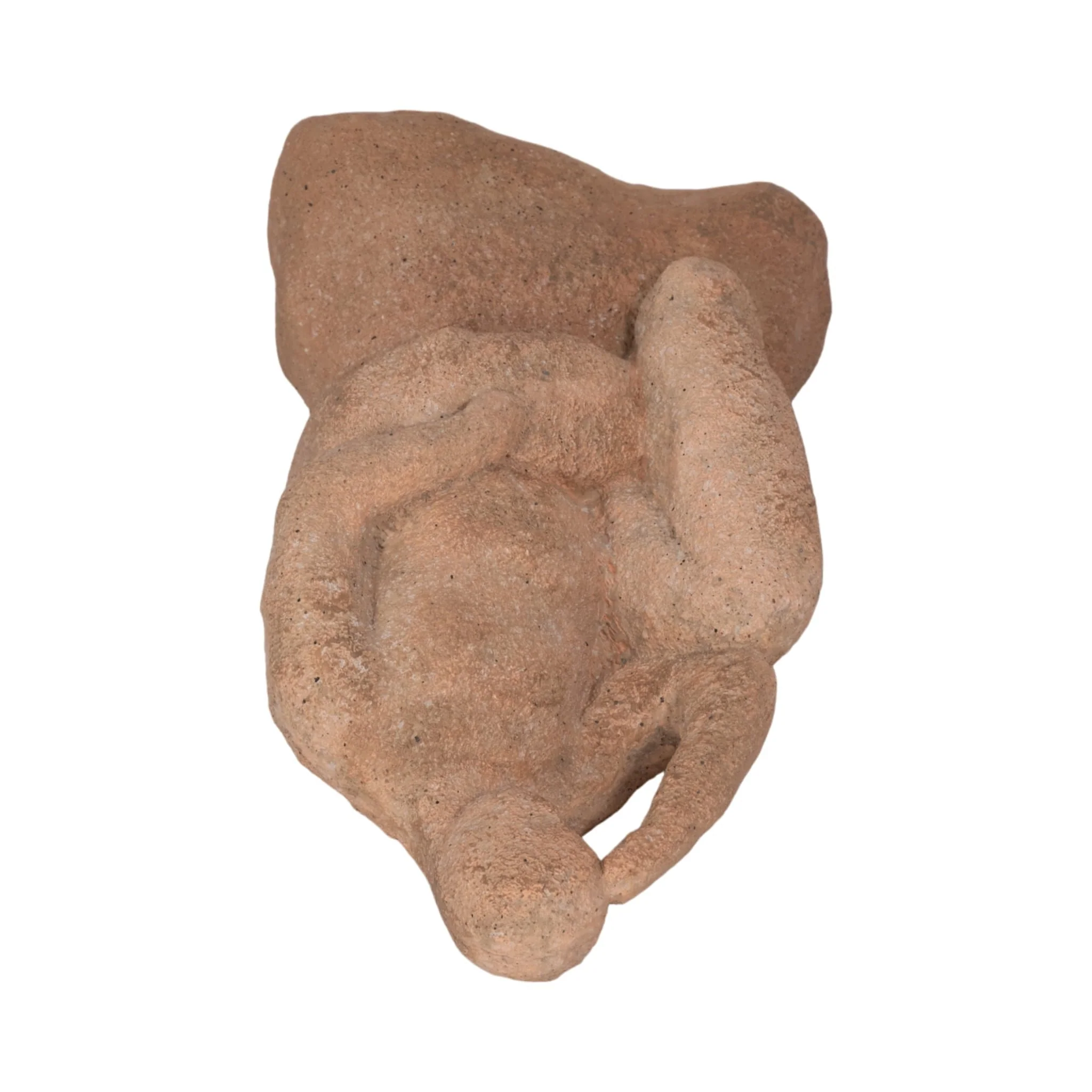 8" Thinking Man On Rock, Terracotta - Image 6