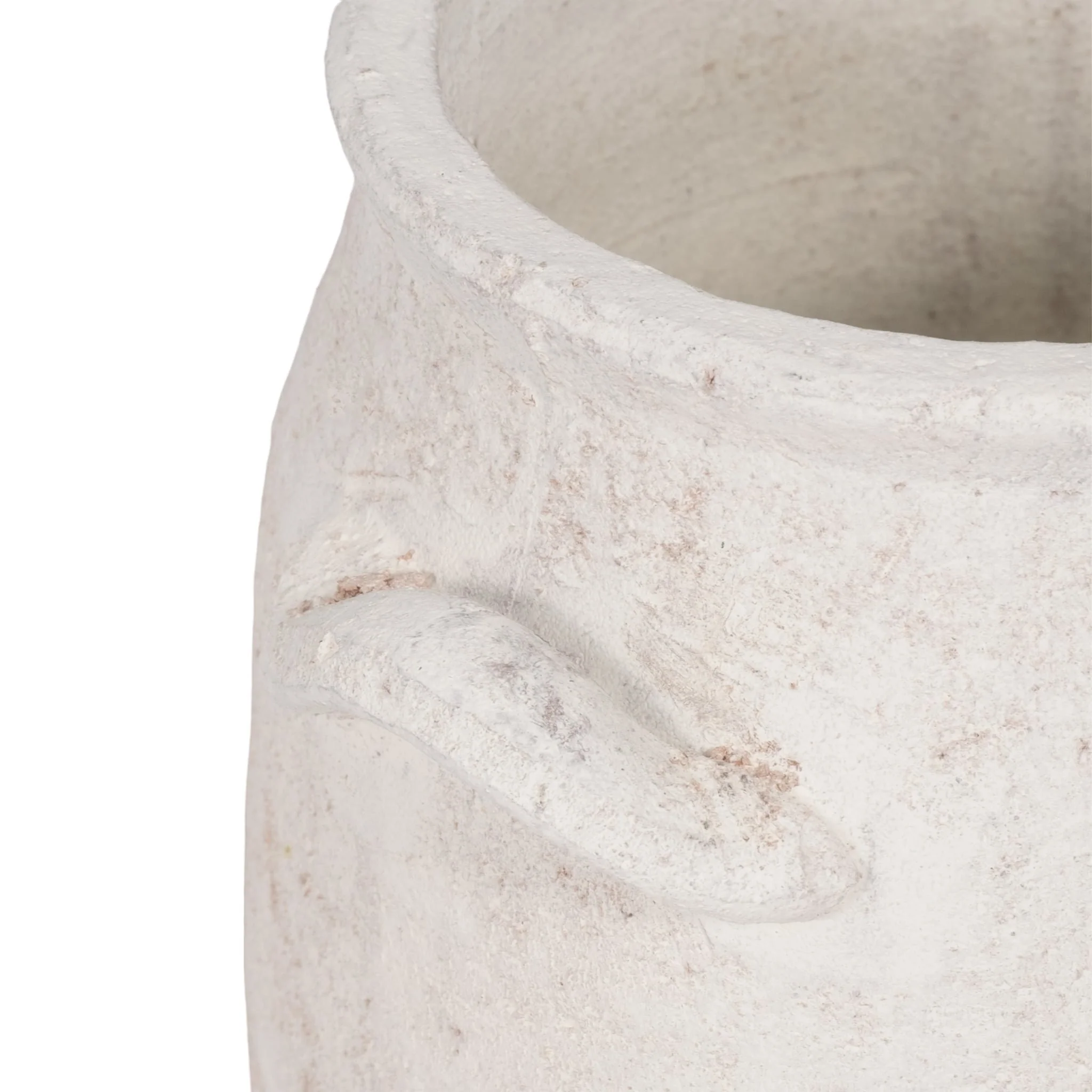 8" Traditional Handle Vase Rough Finish, White - Image 5