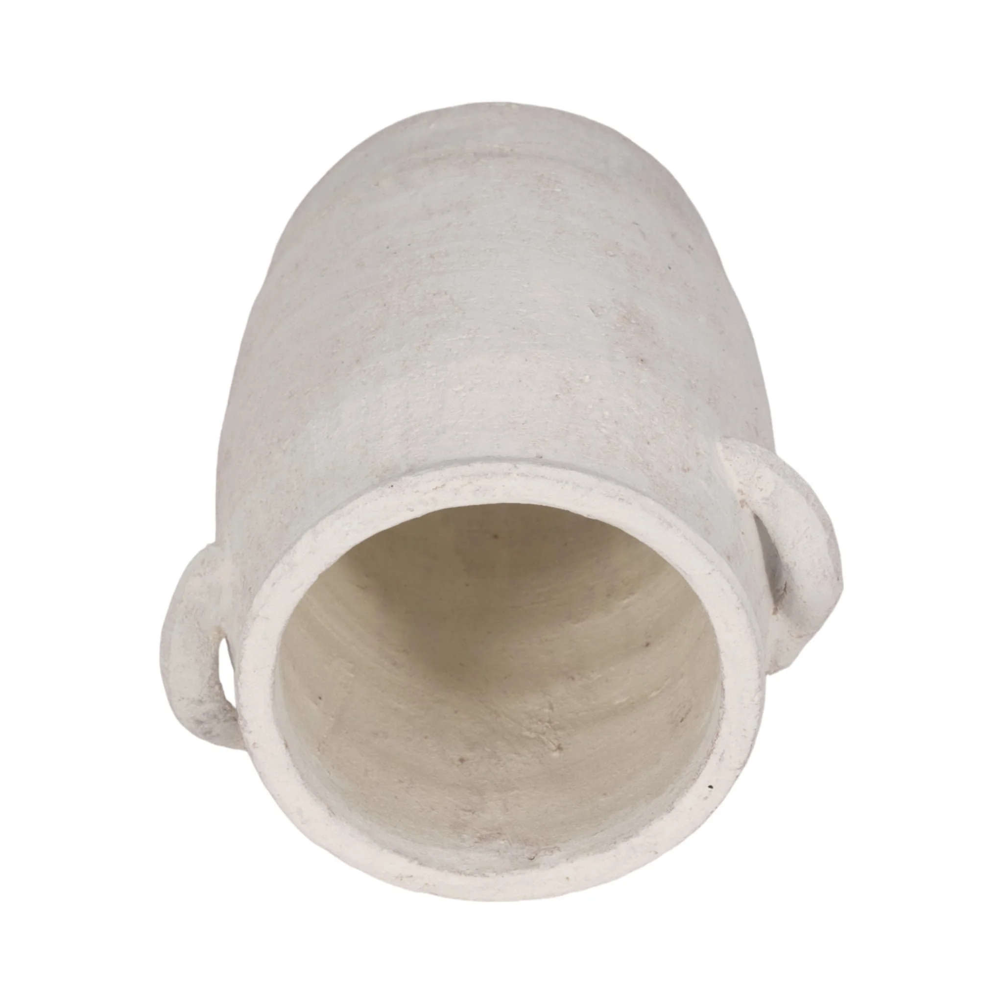 8" Traditional Handle Vase Rough Finish, White - Image 6