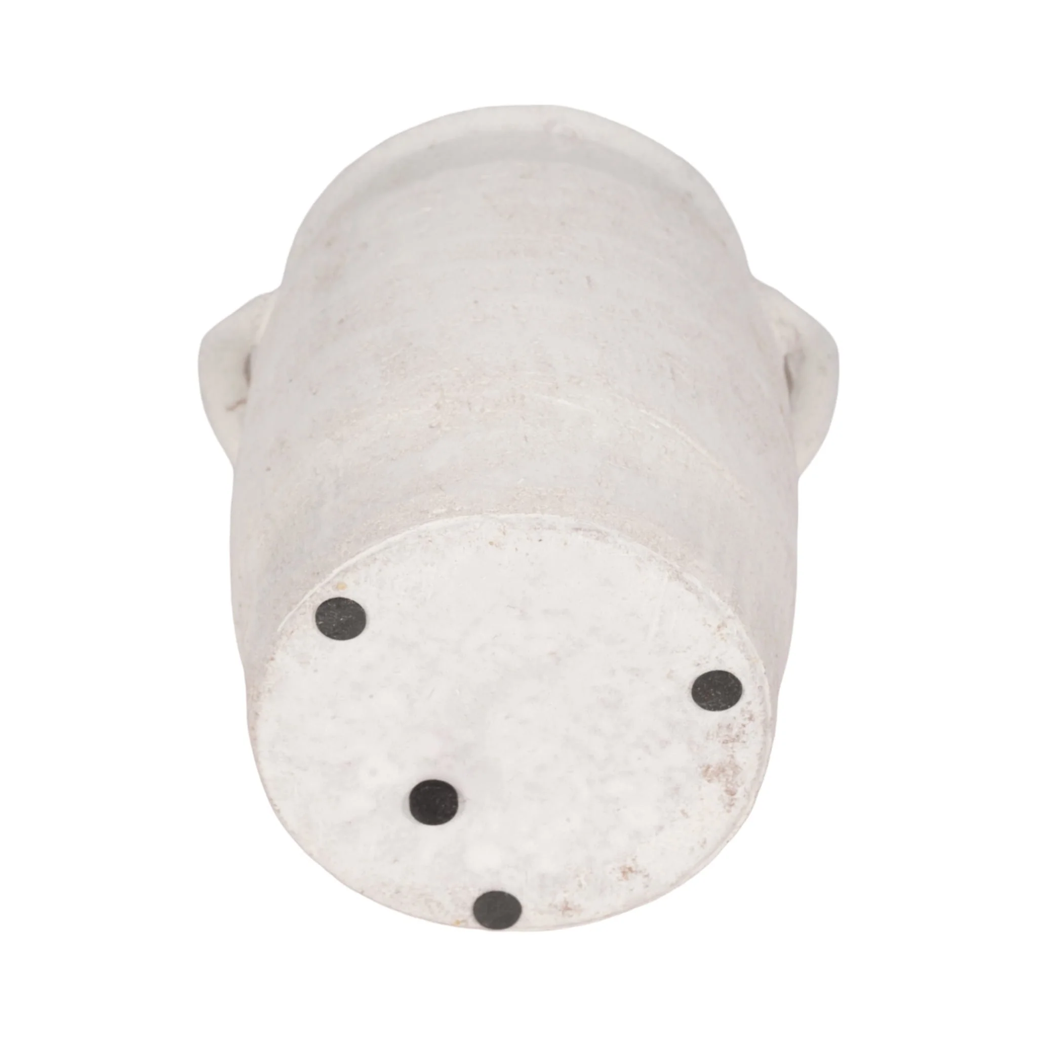 8" Traditional Handle Vase Rough Finish, White - Image 7