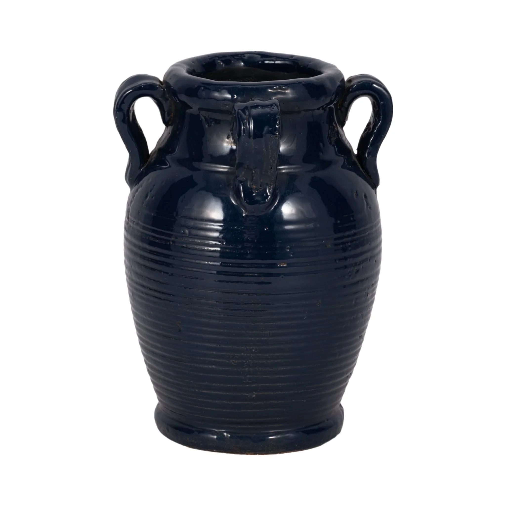8" Vase With Handles, Navy Blue - Image 3