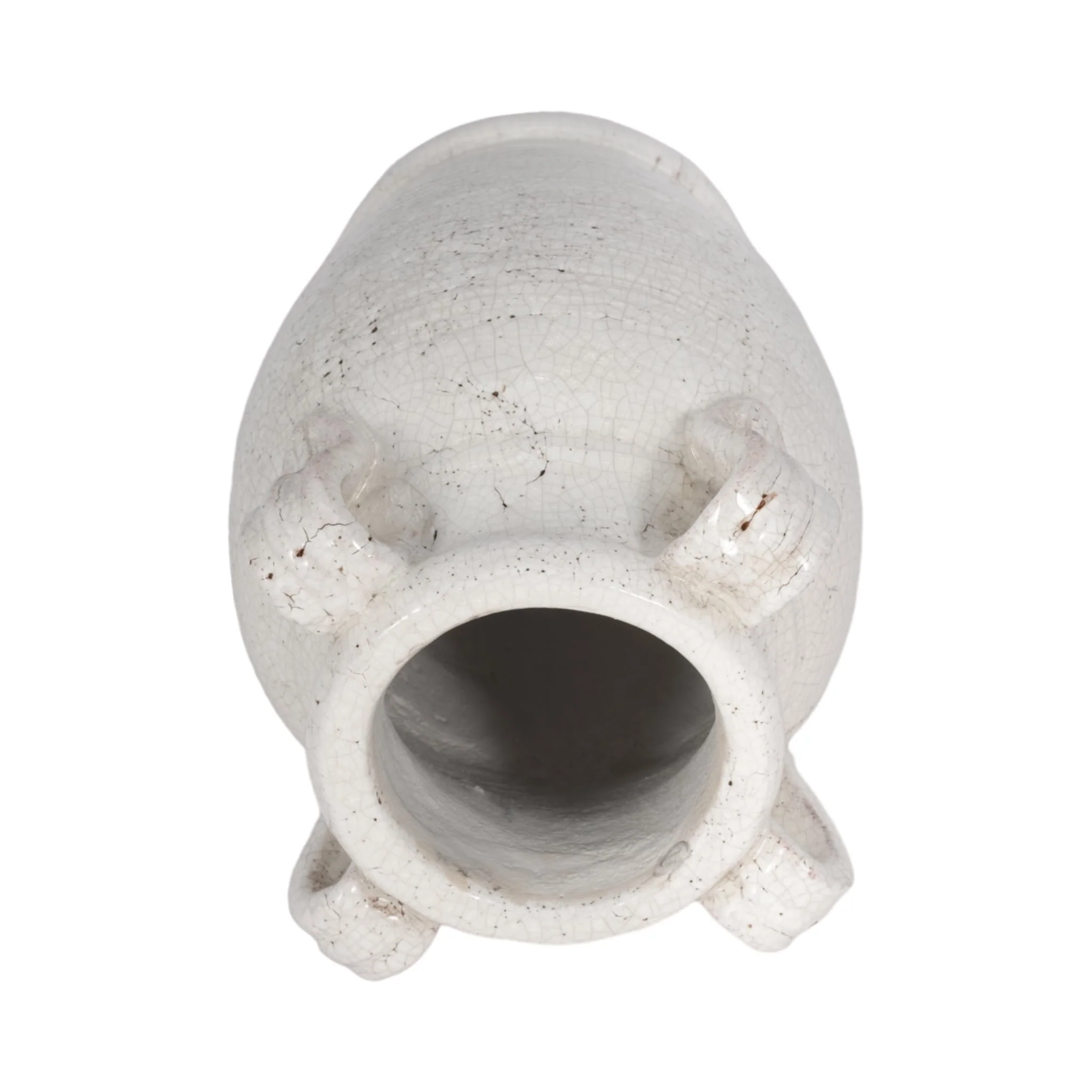 8" Vase With Handles, White Crackle - Image 5
