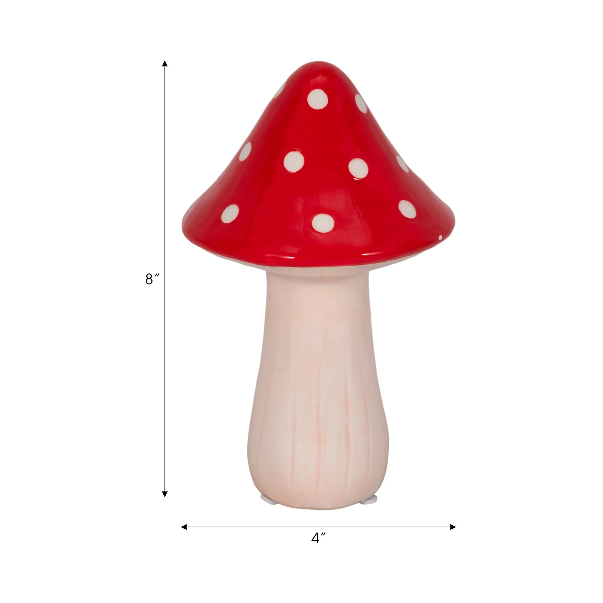 8" White Dot Fairy Mushroom, Red/white - Image 7
