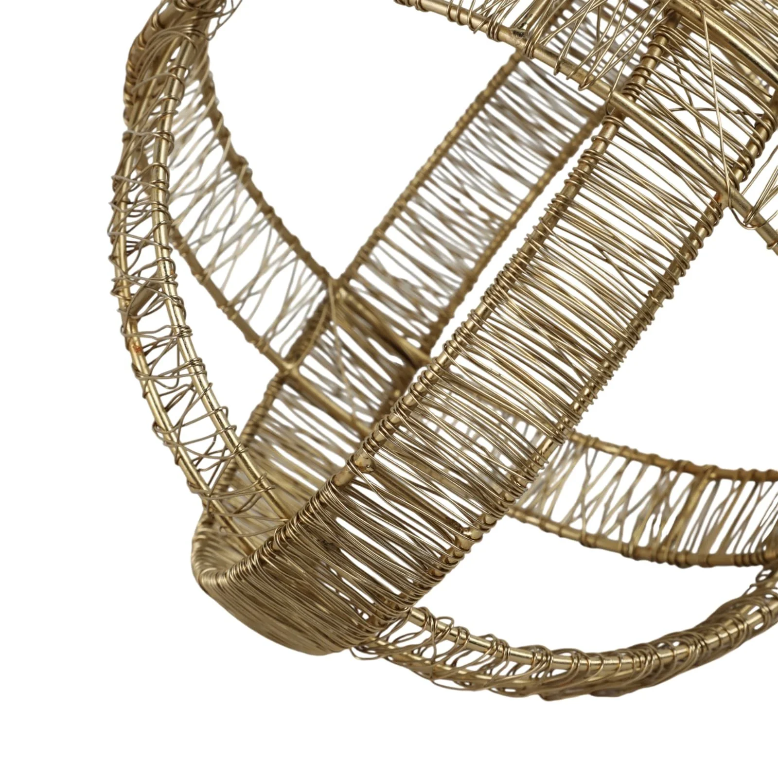 8" Woven Metal Orb, Gold - Image 5