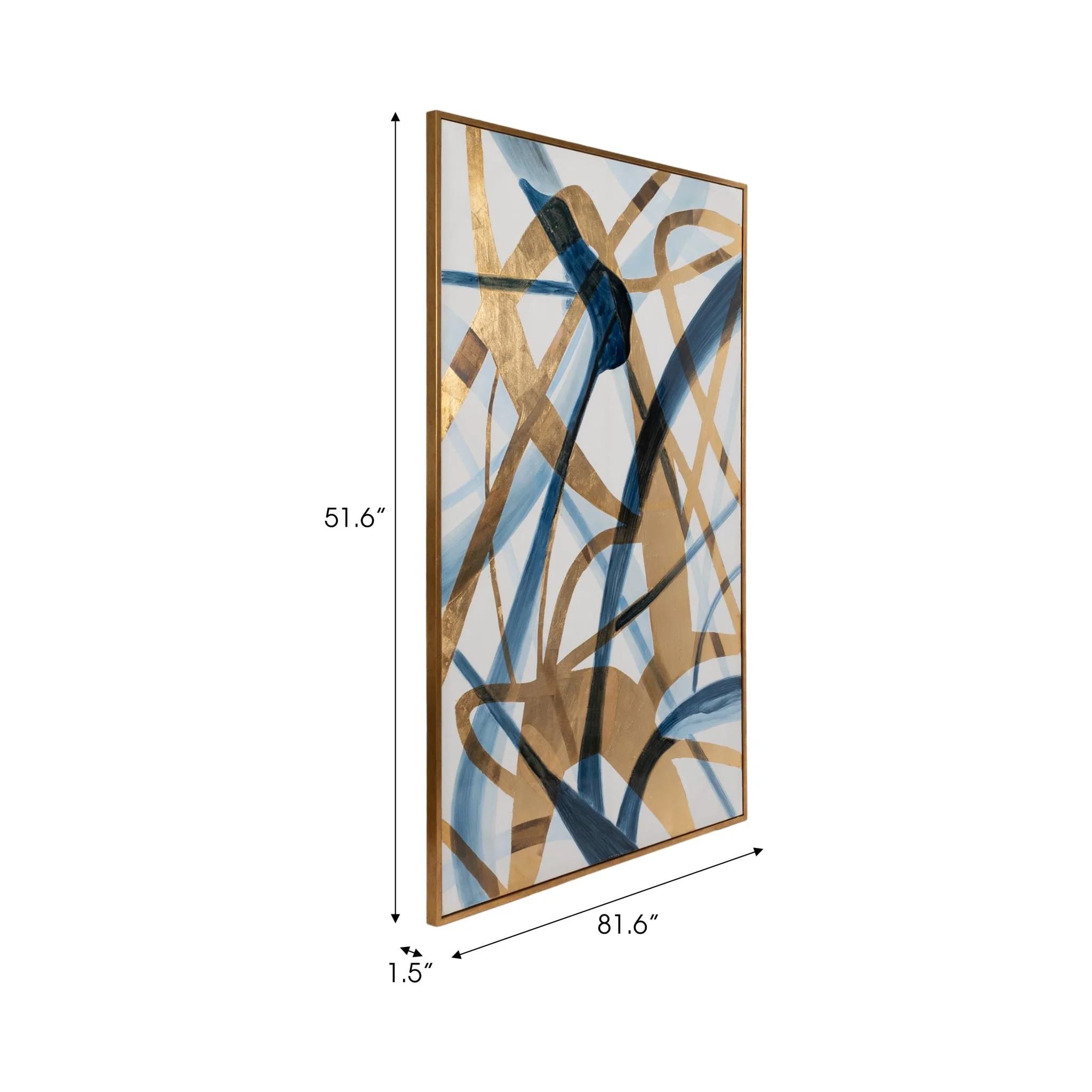 82x52, Abstract Hand Painted Oil Painting, Blue - Image 7