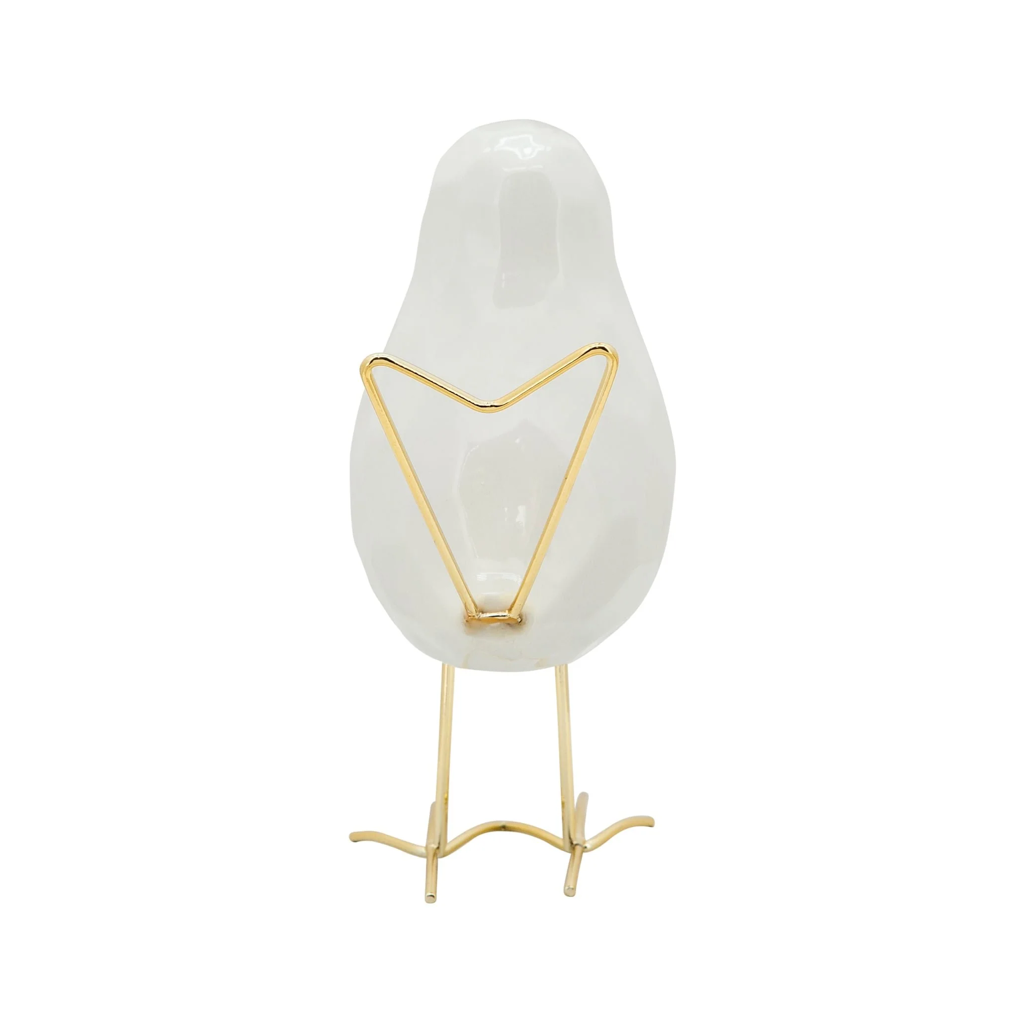 8"h Bird Statuette, White - Image 3