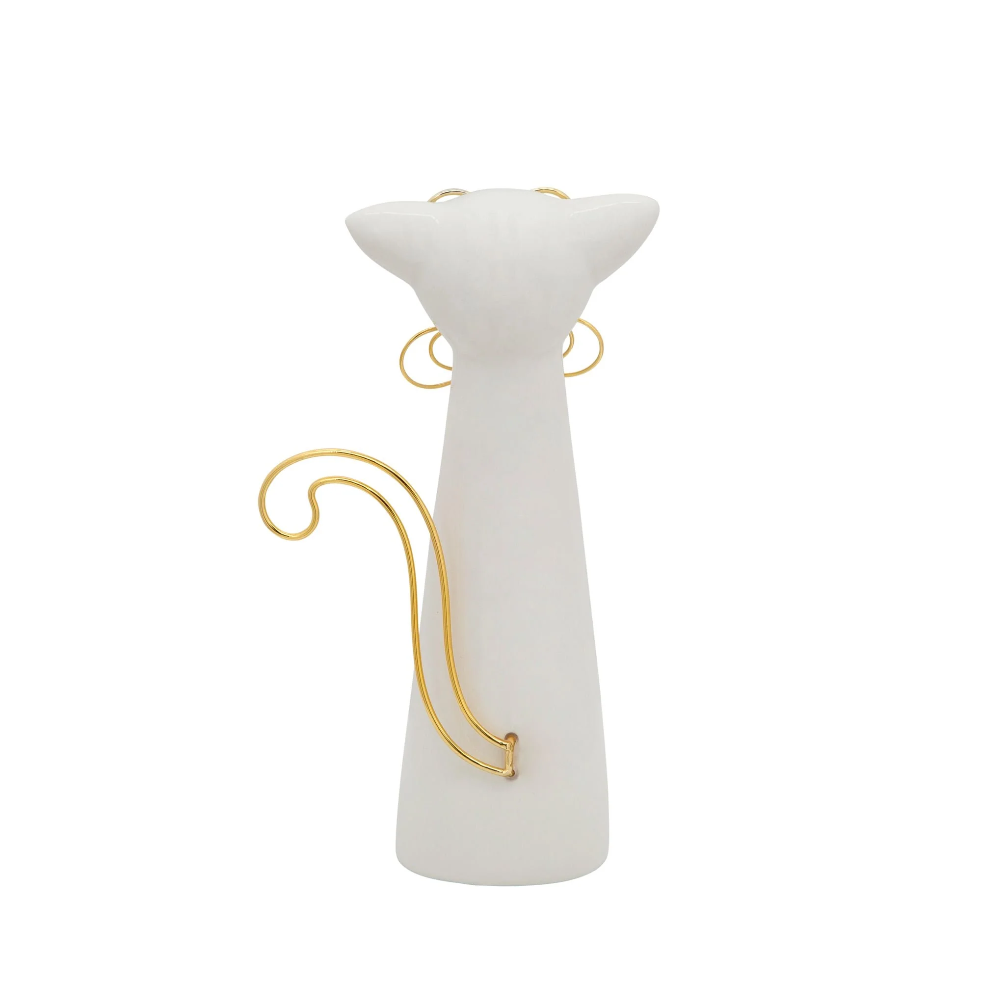 8"h Cat W/glasses Deco, White - Image 3