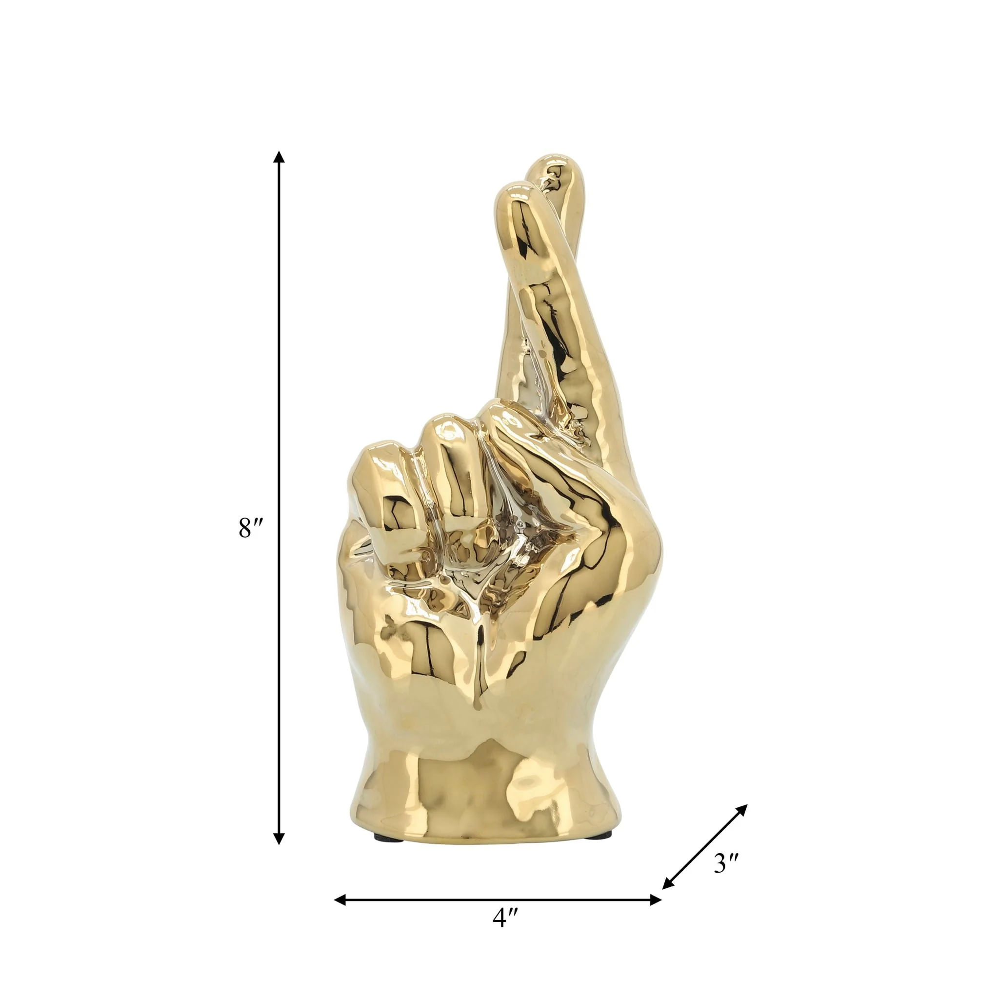 8"h, Crossing Fingers, Gold - Image 2