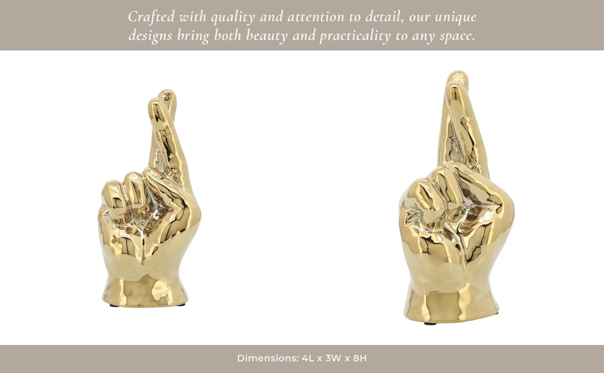 8"h, Crossing Fingers, Gold - Image 5