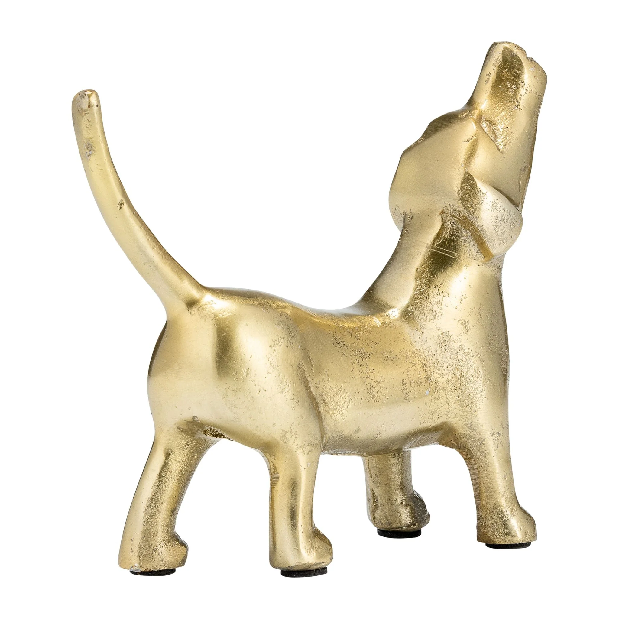 8"l Metal, Deco Howling Dog, Gold - Image 3