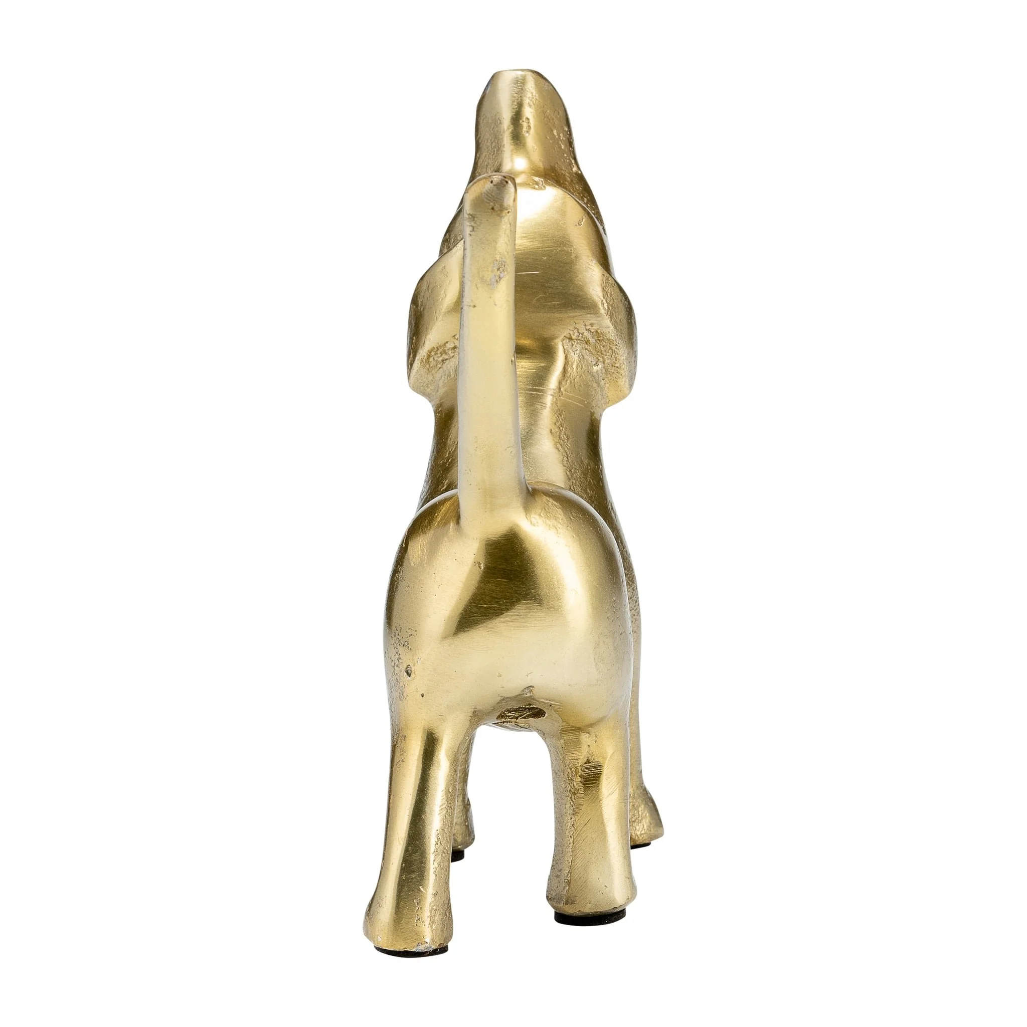 8"l Metal, Deco Howling Dog, Gold - Image 4