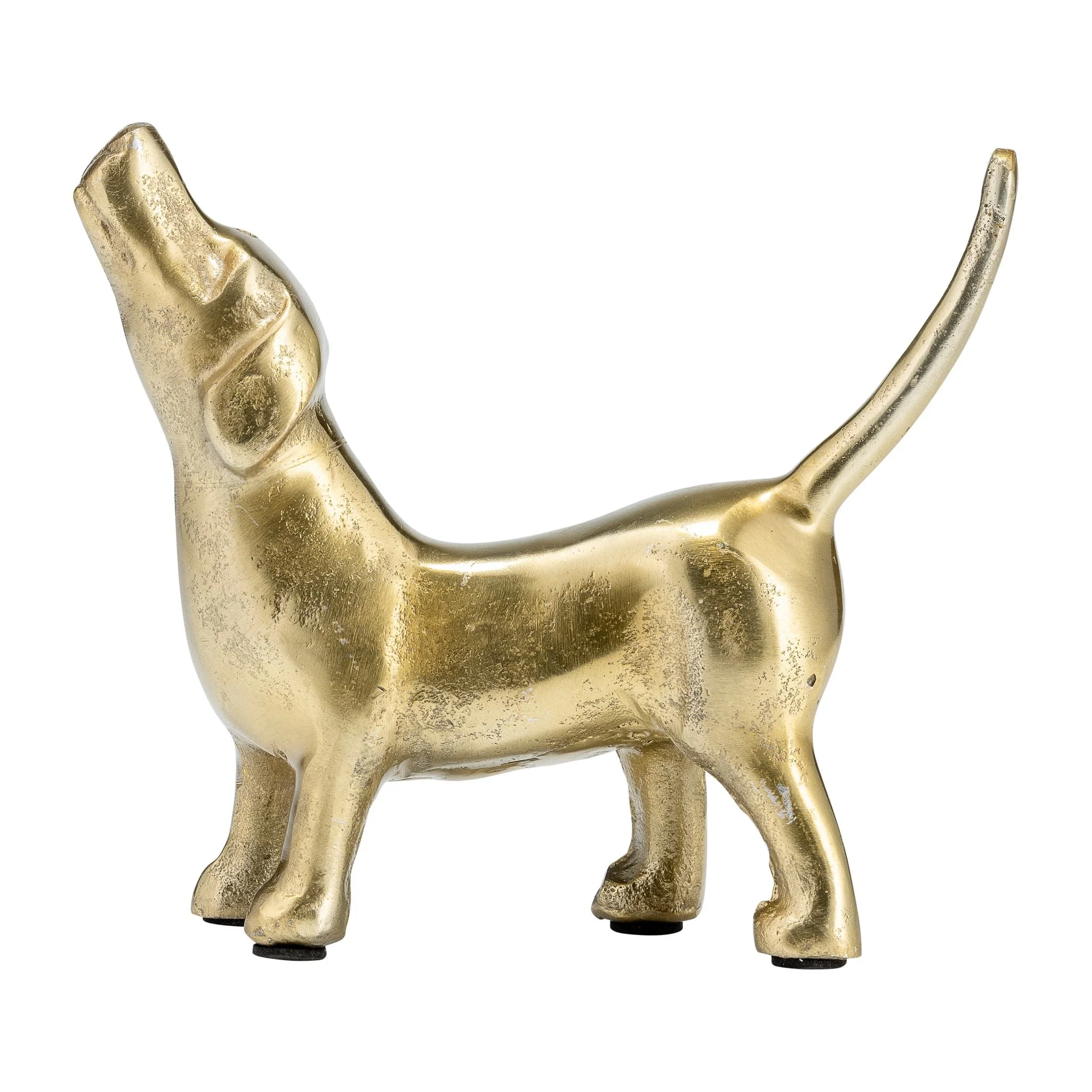 8"l Metal, Deco Howling Dog, Gold - Image 5