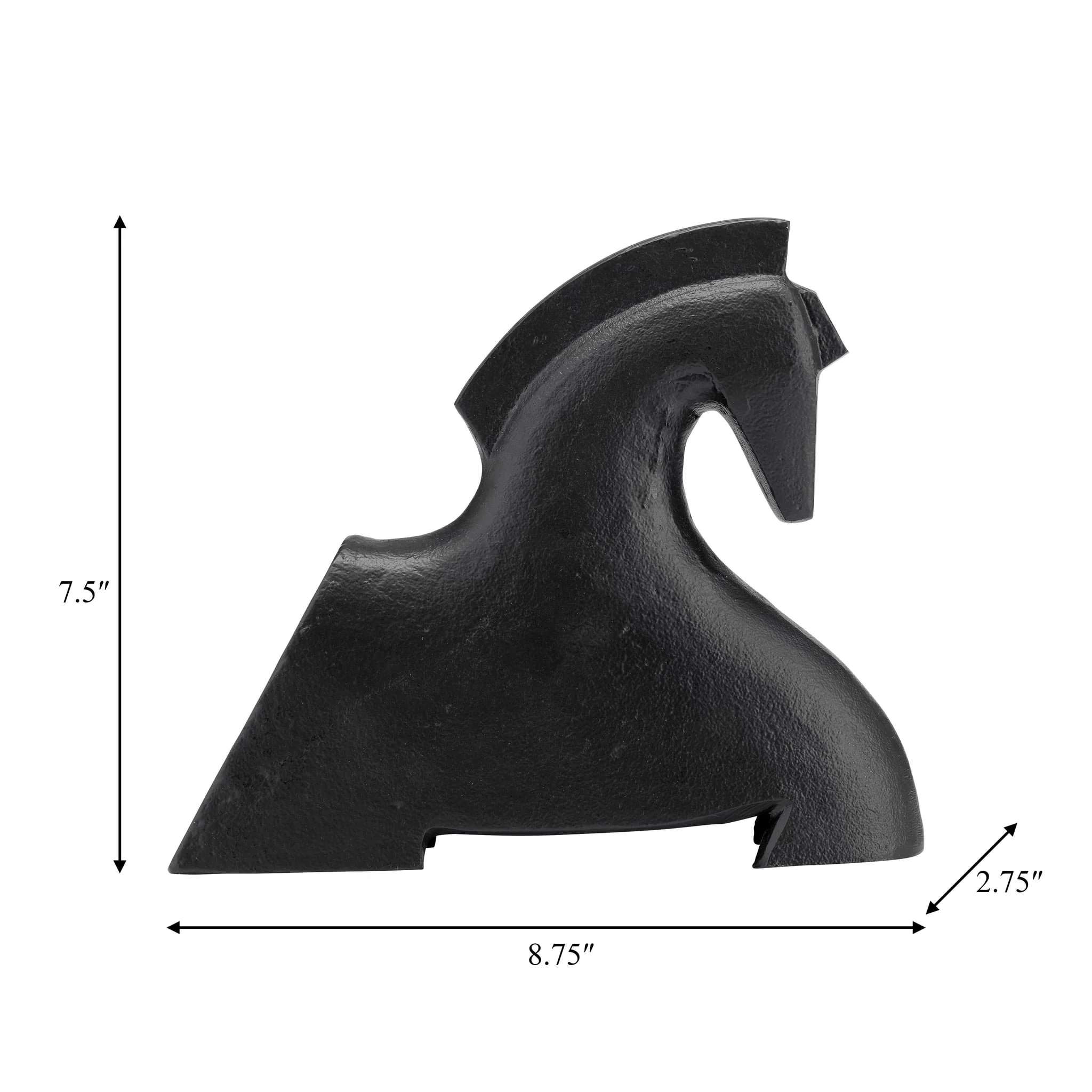 8"l, Metal Horse Decor, Blk - Image 6